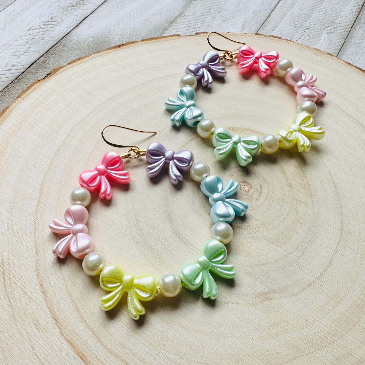 Bow Earrings, Faux Pearl Earrings, Coquette, Geometric Jewelry, Unique Gifts for Women Who Have Everything, Sweet 16 Gift Granddaughter