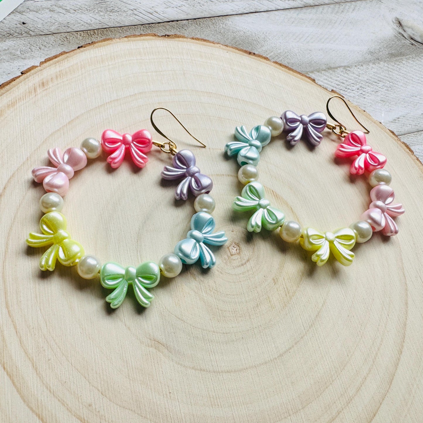 Bow Earrings, Faux Pearl Earrings, Coquette, Geometric Jewelry, Unique Gifts for Women Who Have Everything, Sweet 16 Gift Granddaughter