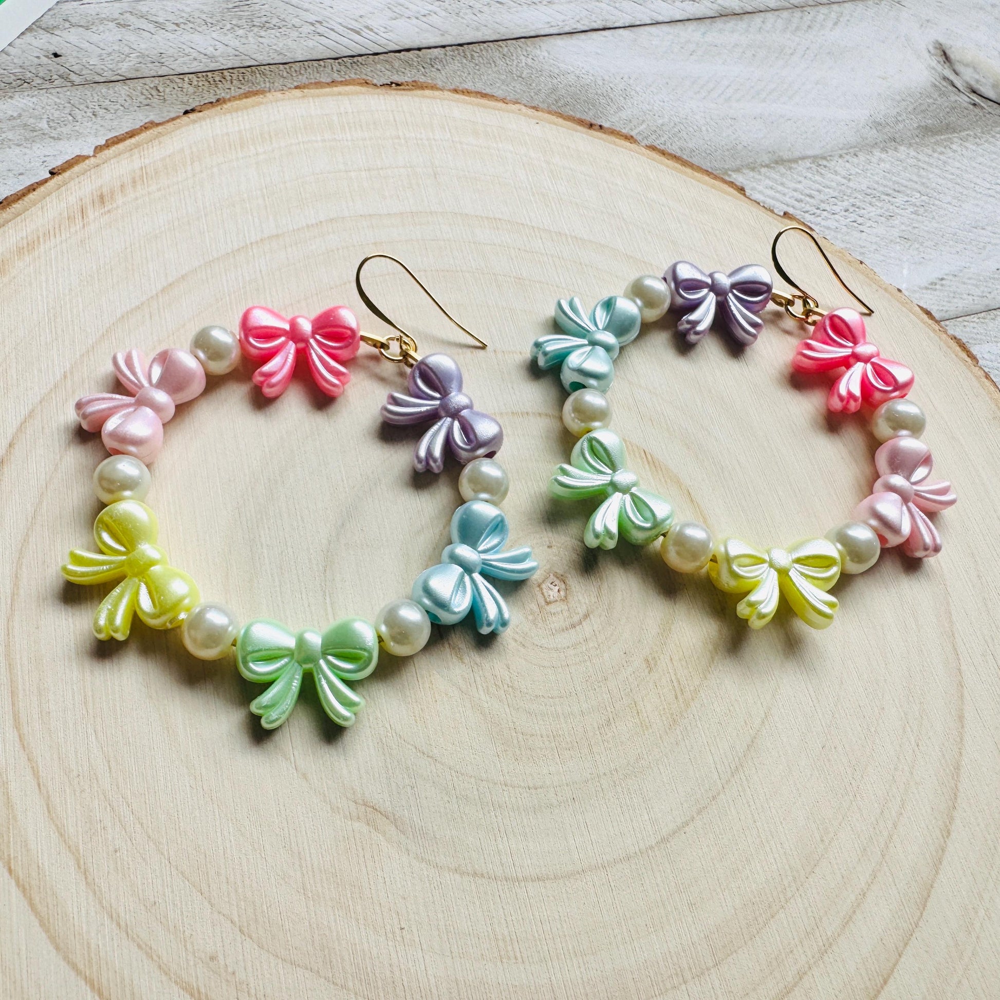 Bow Earrings, Faux Pearl Earrings, Coquette, Geometric Jewelry, Unique Gifts for Women Who Have Everything, Sweet 16 Gift Granddaughter