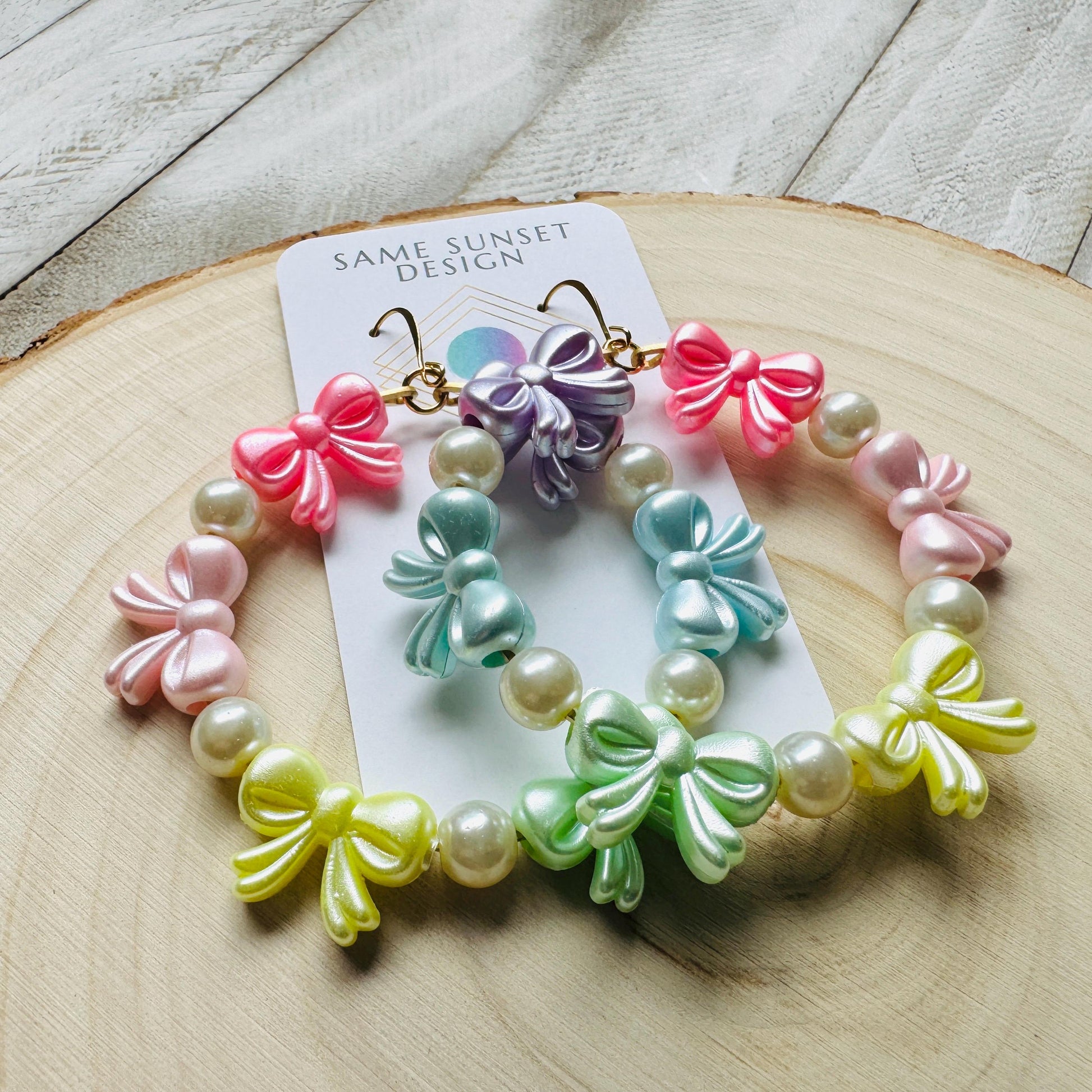 Bow Earrings, Faux Pearl Earrings, Coquette, Geometric Jewelry, Unique Gifts for Women Who Have Everything, Sweet 16 Gift Granddaughter