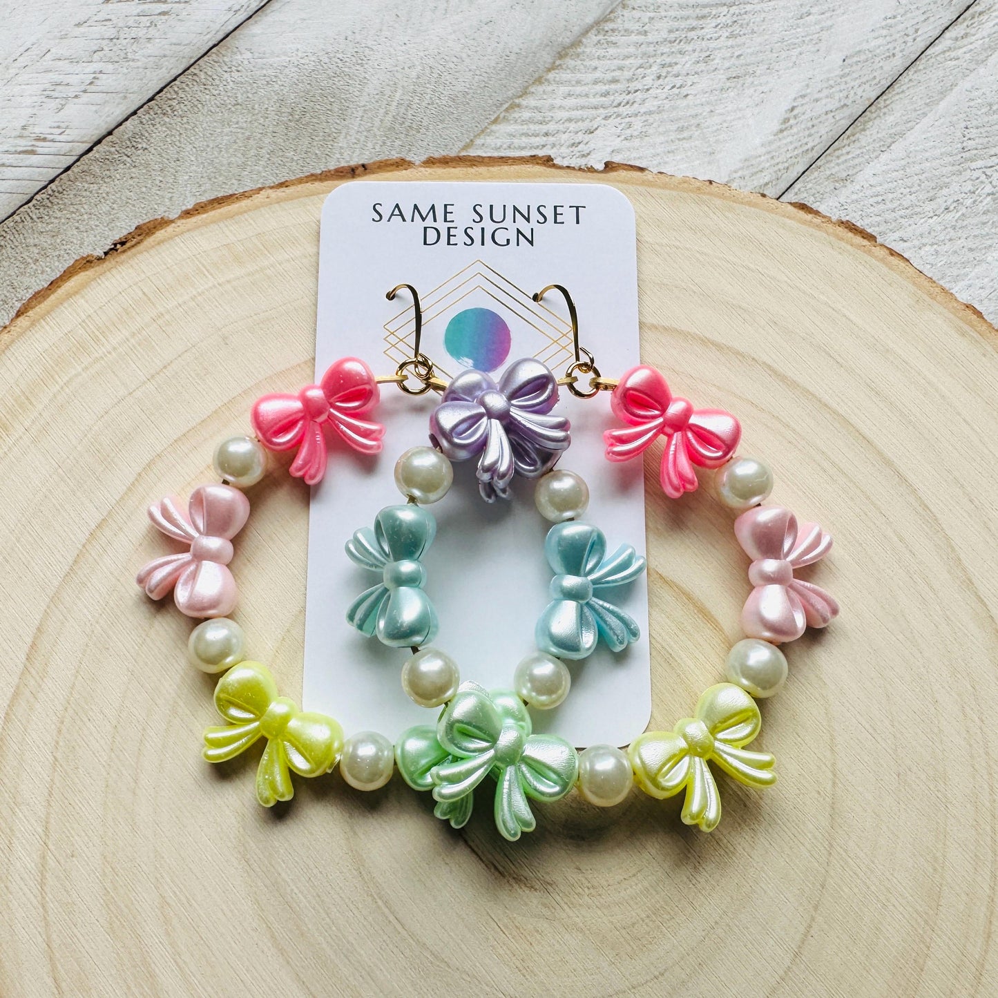 Bow Earrings, Faux Pearl Earrings, Coquette, Geometric Jewelry, Unique Gifts for Women Who Have Everything, Sweet 16 Gift Granddaughter
