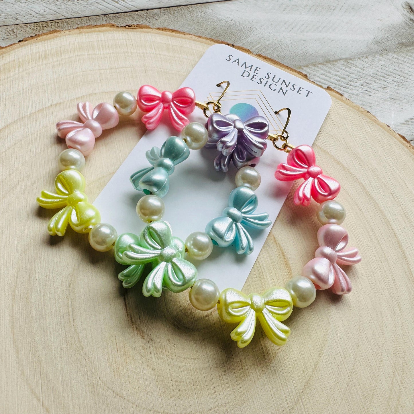 Bow Earrings, Faux Pearl Earrings, Coquette, Geometric Jewelry, Unique Gifts for Women Who Have Everything, Sweet 16 Gift Granddaughter