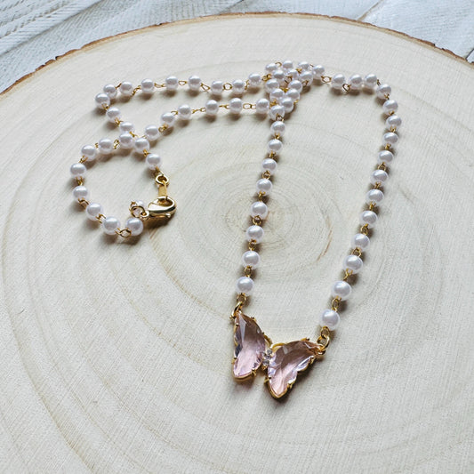 Butterfly Necklace, Boho Necklace, Fairycore Jewelry, Cottagecore Jewelry, Coquette Jewelry, Birthday Gift for Mom, Necklace for Bride