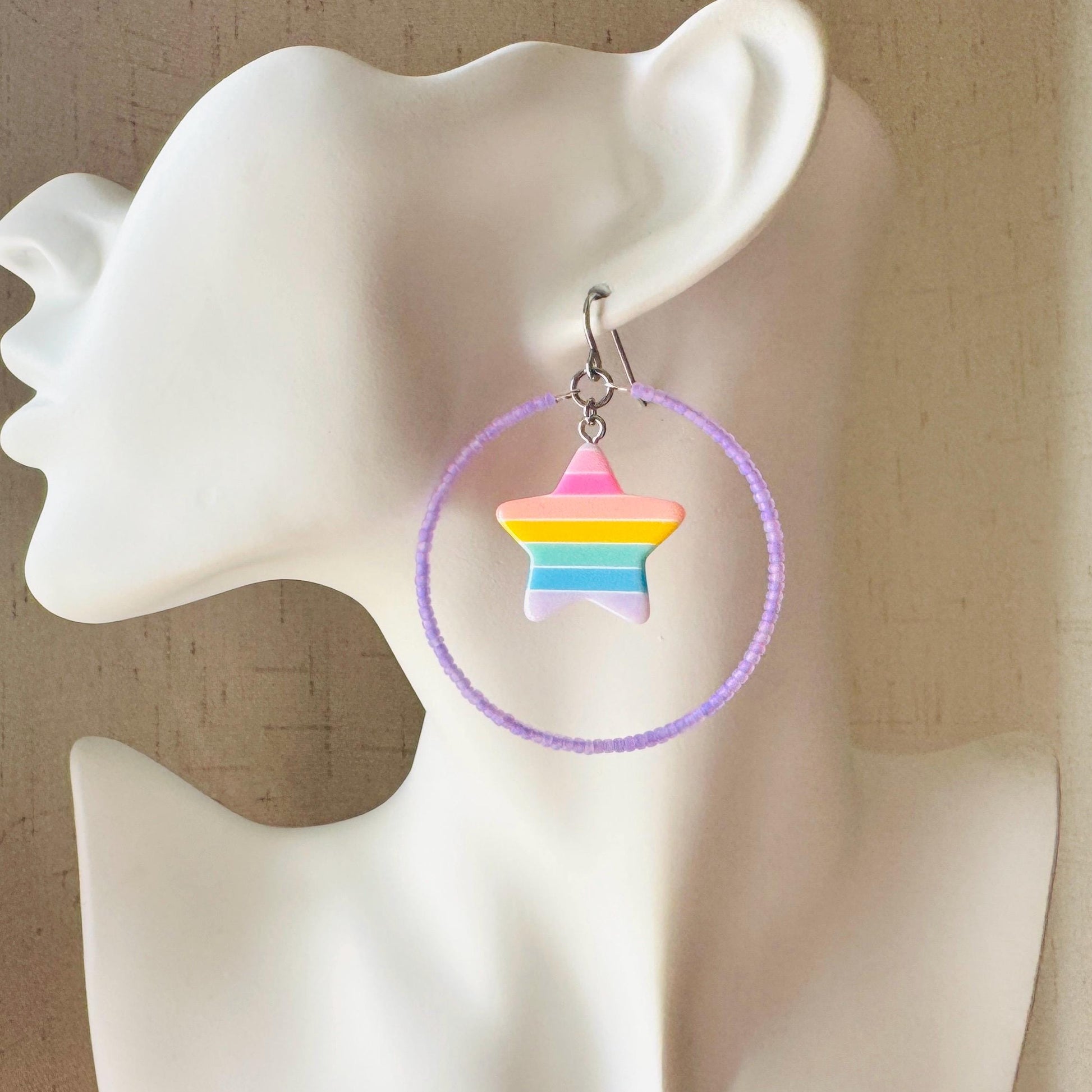 Star Earrings Dangle, Rainbow Earrings, Celestial Jewelry, Festival Jewelry, Sweet 16 Gift Granddaughter, Unique Gifts for Teachers