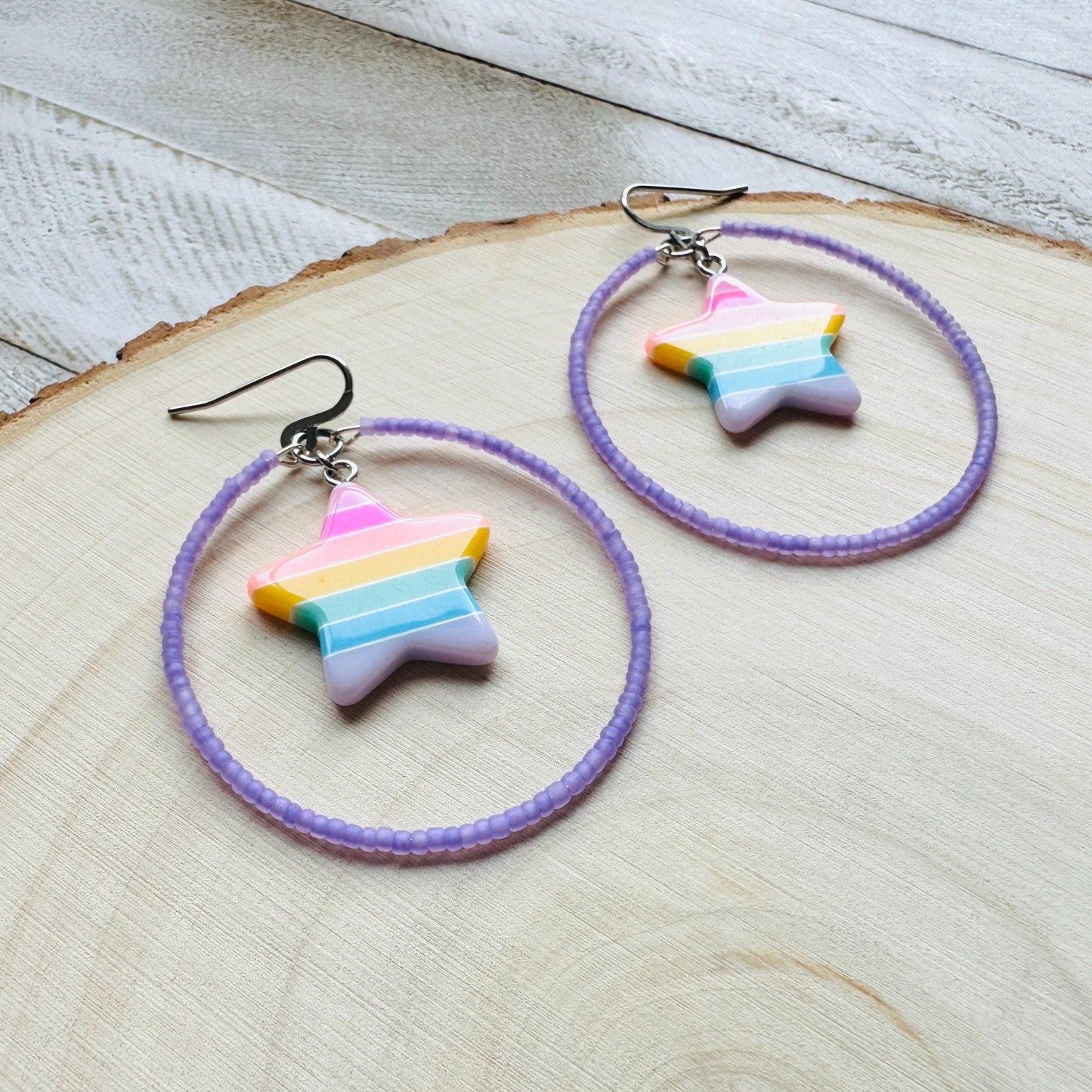 Star Earrings Dangle, Rainbow Earrings, Celestial Jewelry, Festival Jewelry, Sweet 16 Gift Granddaughter, Unique Gifts for Teachers