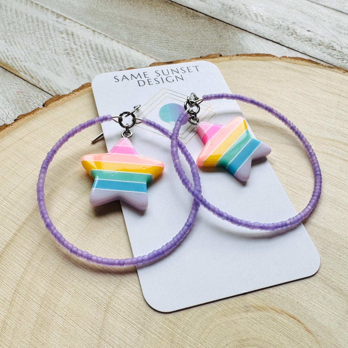 Star Earrings Dangle, Rainbow Earrings, Celestial Jewelry, Festival Jewelry, Sweet 16 Gift Granddaughter, Unique Gifts for Teachers