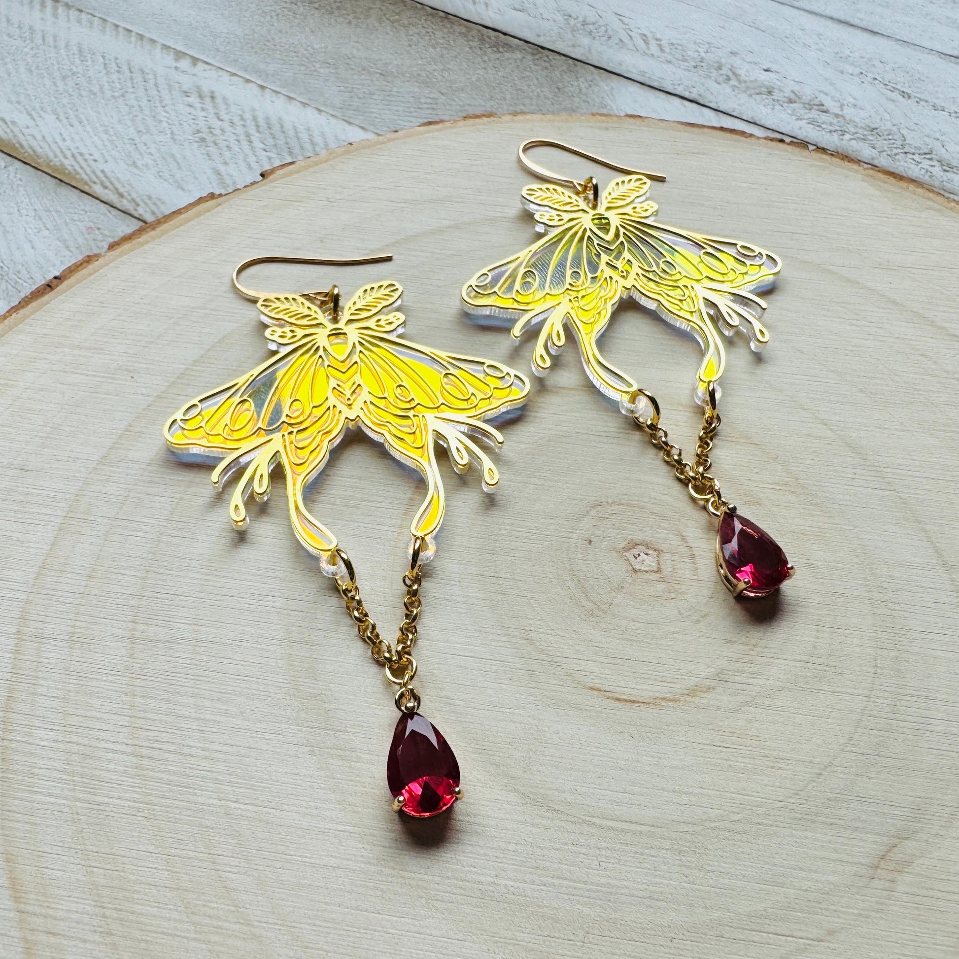 Moth Earrings, Witchy Earrings, Boho Earrings Handmade, Festival Jewelry, Fairycore Jewelry, Birthday Gift for Daughter, Whimsical Gifts