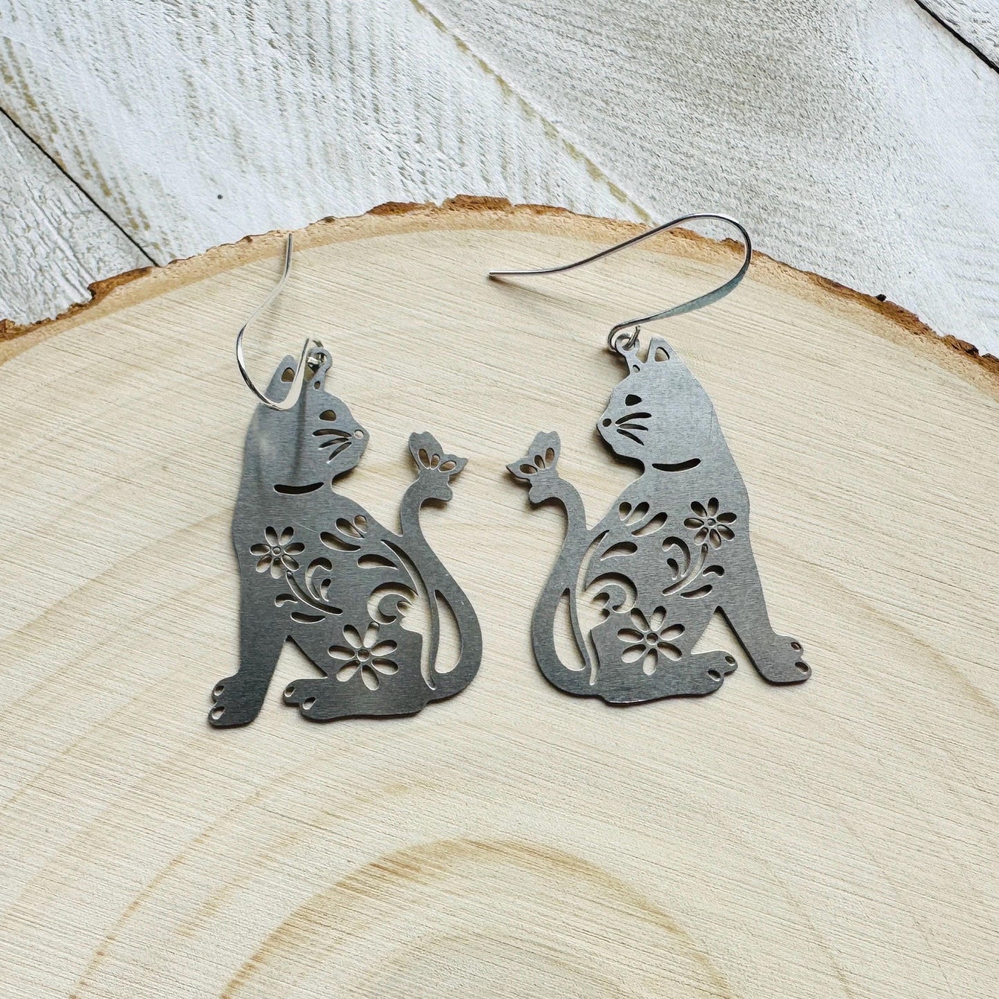 Cat Earrings, Cat Lover Jewelry, Cat Gifts for Cat Lovers, Witchy Earrings, Kawaii Jewelry, Goth Earrings, Nerdy Gifts for Women