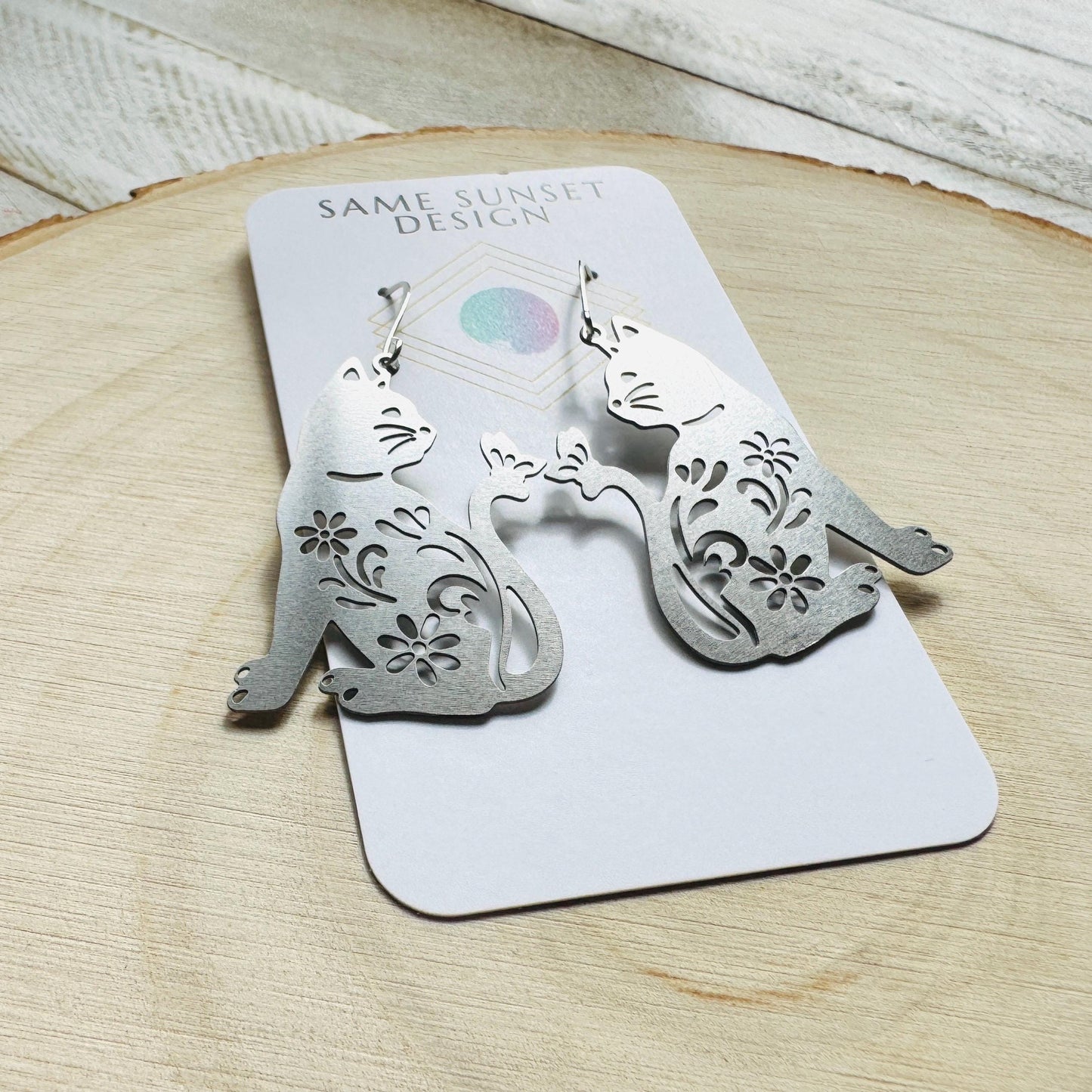 Cat Earrings, Cat Lover Jewelry, Cat Gifts for Cat Lovers, Witchy Earrings, Kawaii Jewelry, Goth Earrings, Nerdy Gifts for Women