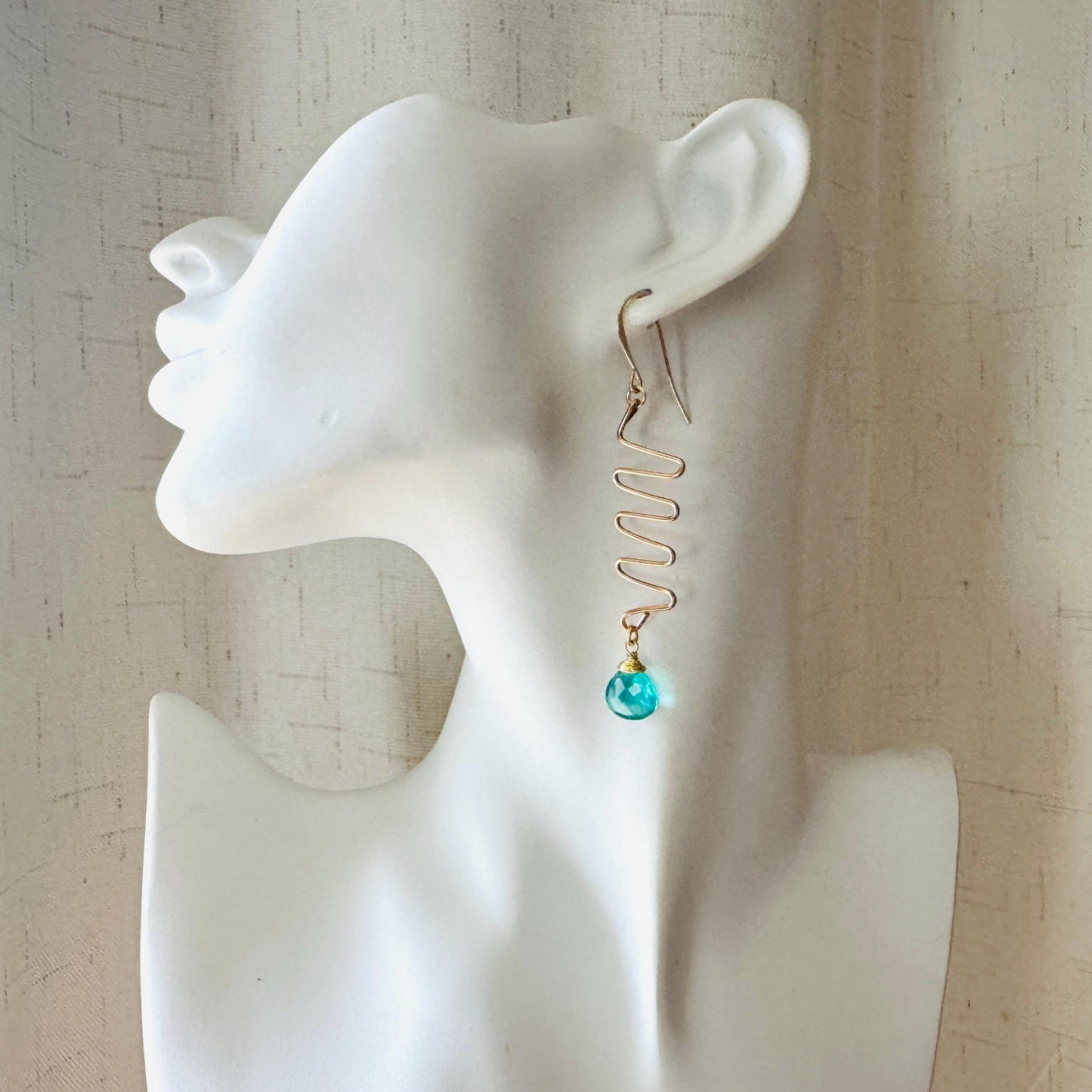 Apatite Earrings, Green Earrings, Western Earrings Gold, Wedding Jewelry, Sweet 16 Gift Granddaughter, Anniversary Gift for Girlfriend