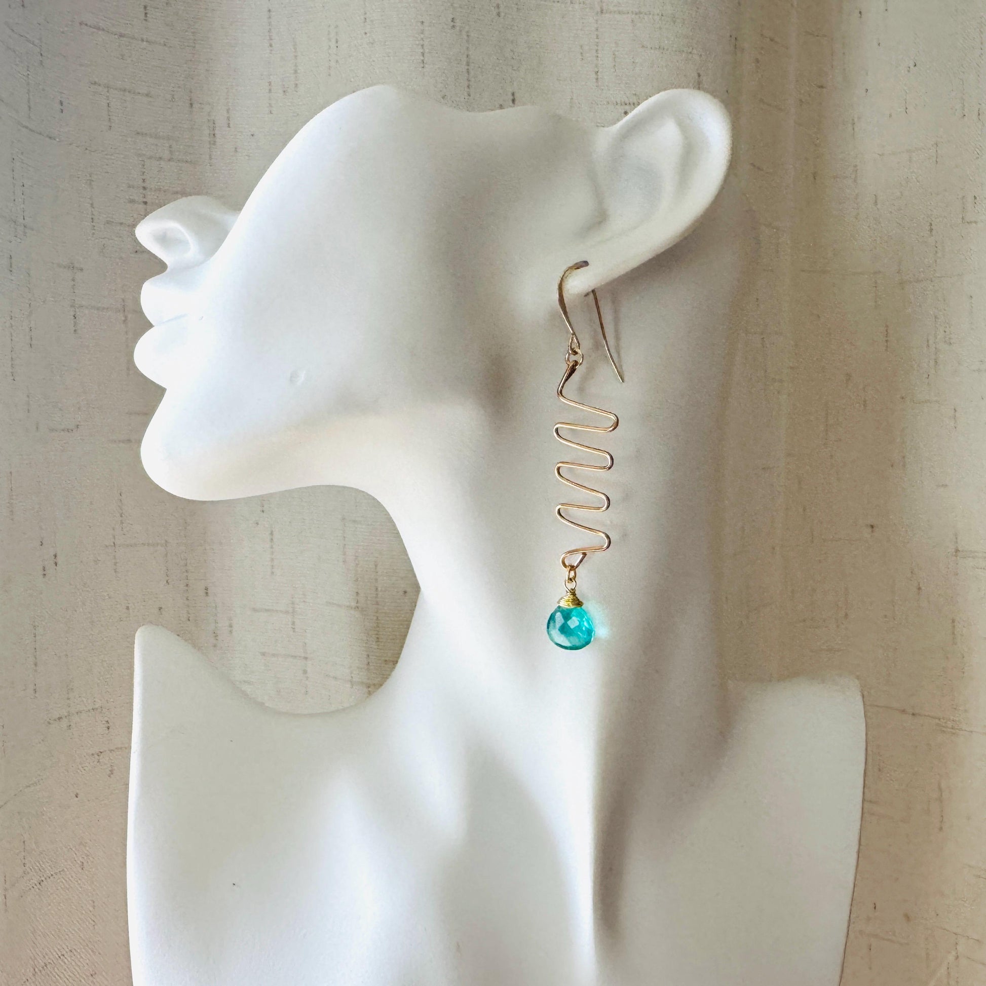 Apatite Earrings, Green Earrings, Western Earrings Gold, Wedding Jewelry, Sweet 16 Gift Granddaughter, Anniversary Gift for Girlfriend