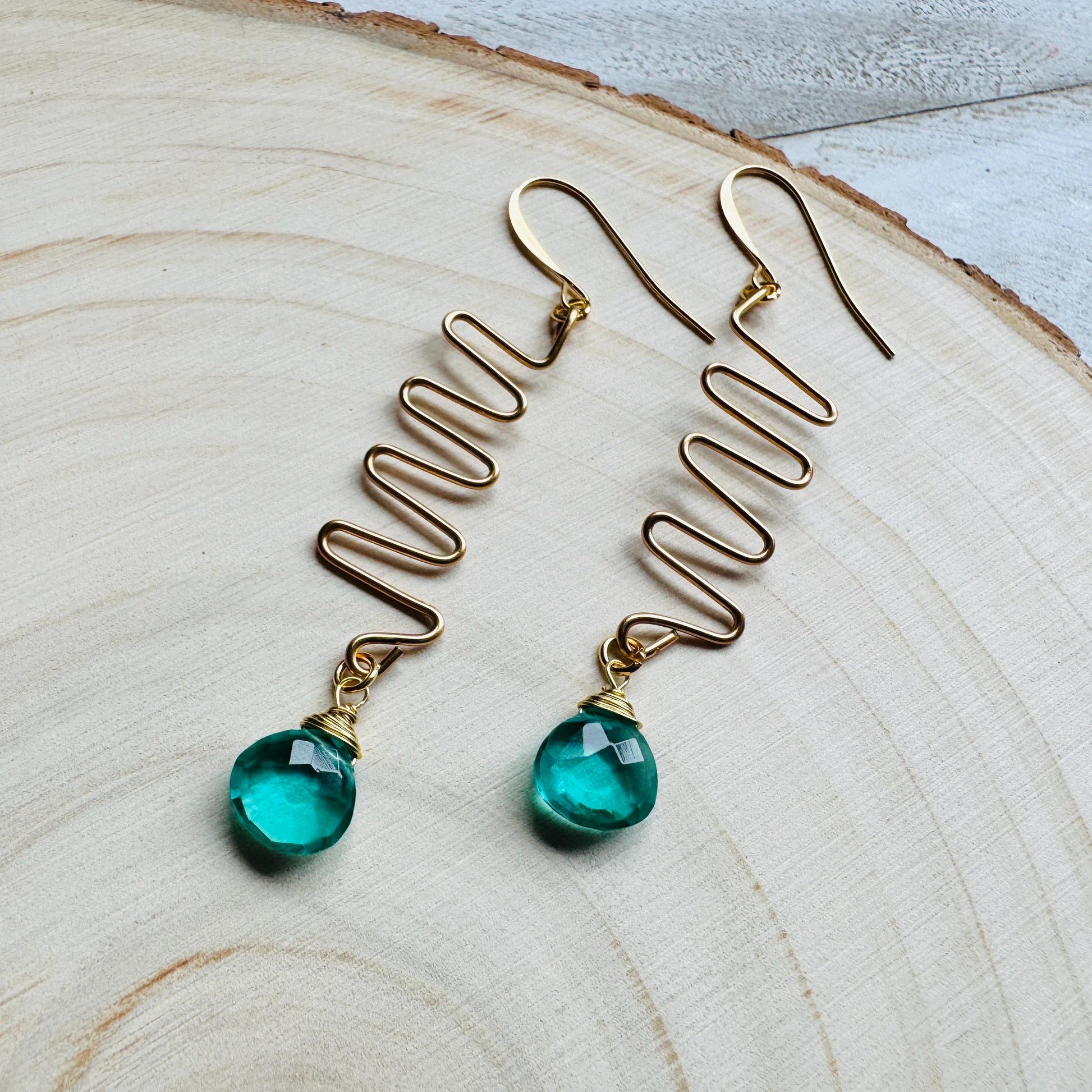 Apatite Earrings, Green Earrings, Western Earrings Gold, Wedding Jewelry, Sweet 16 Gift Granddaughter, Anniversary Gift for Girlfriend