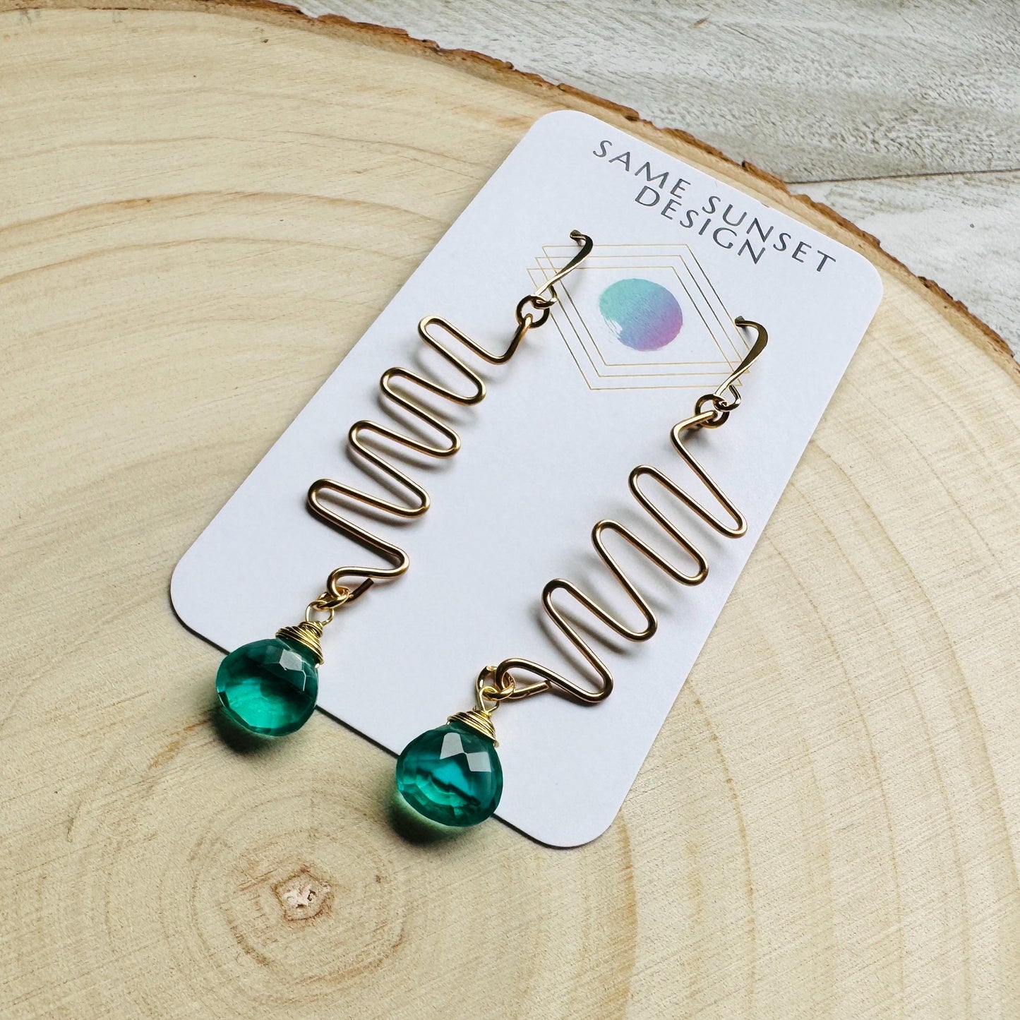 Apatite Earrings, Green Earrings, Western Earrings Gold, Wedding Jewelry, Sweet 16 Gift Granddaughter, Anniversary Gift for Girlfriend