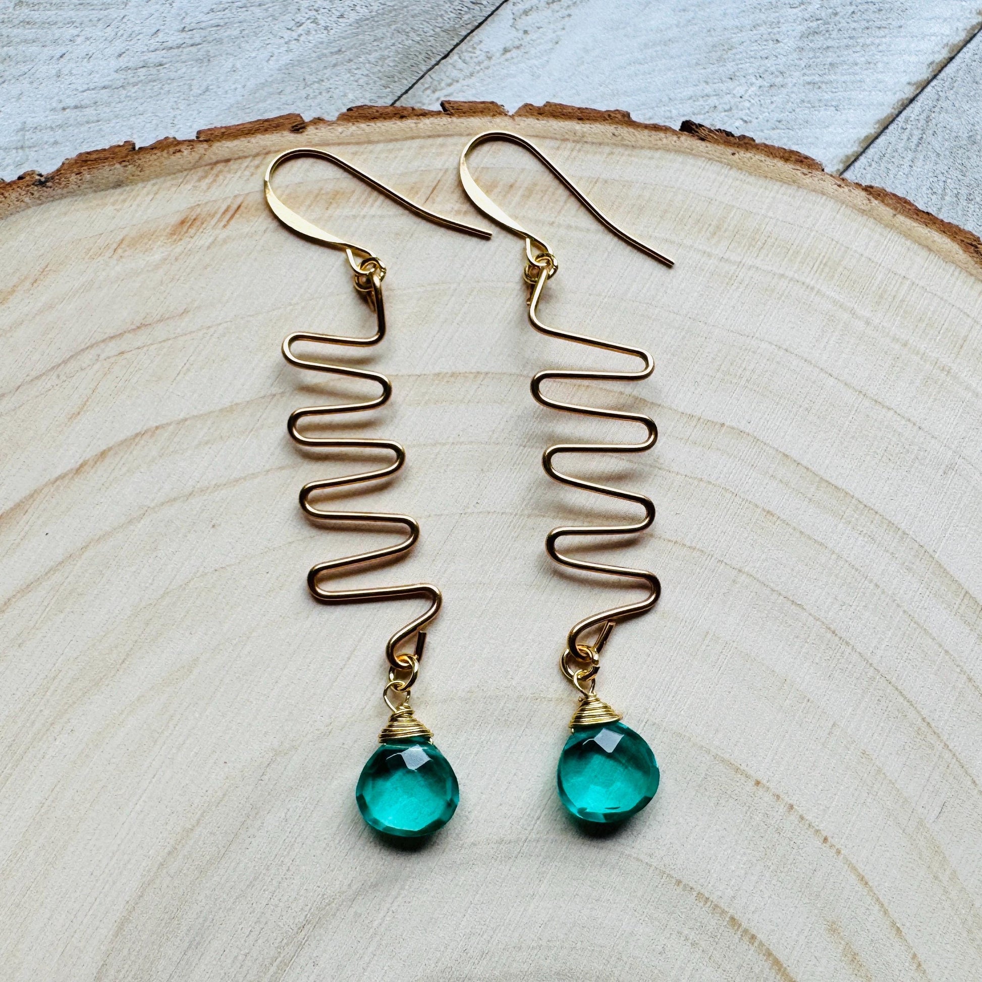 Apatite Earrings, Green Earrings, Western Earrings Gold, Wedding Jewelry, Sweet 16 Gift Granddaughter, Anniversary Gift for Girlfriend