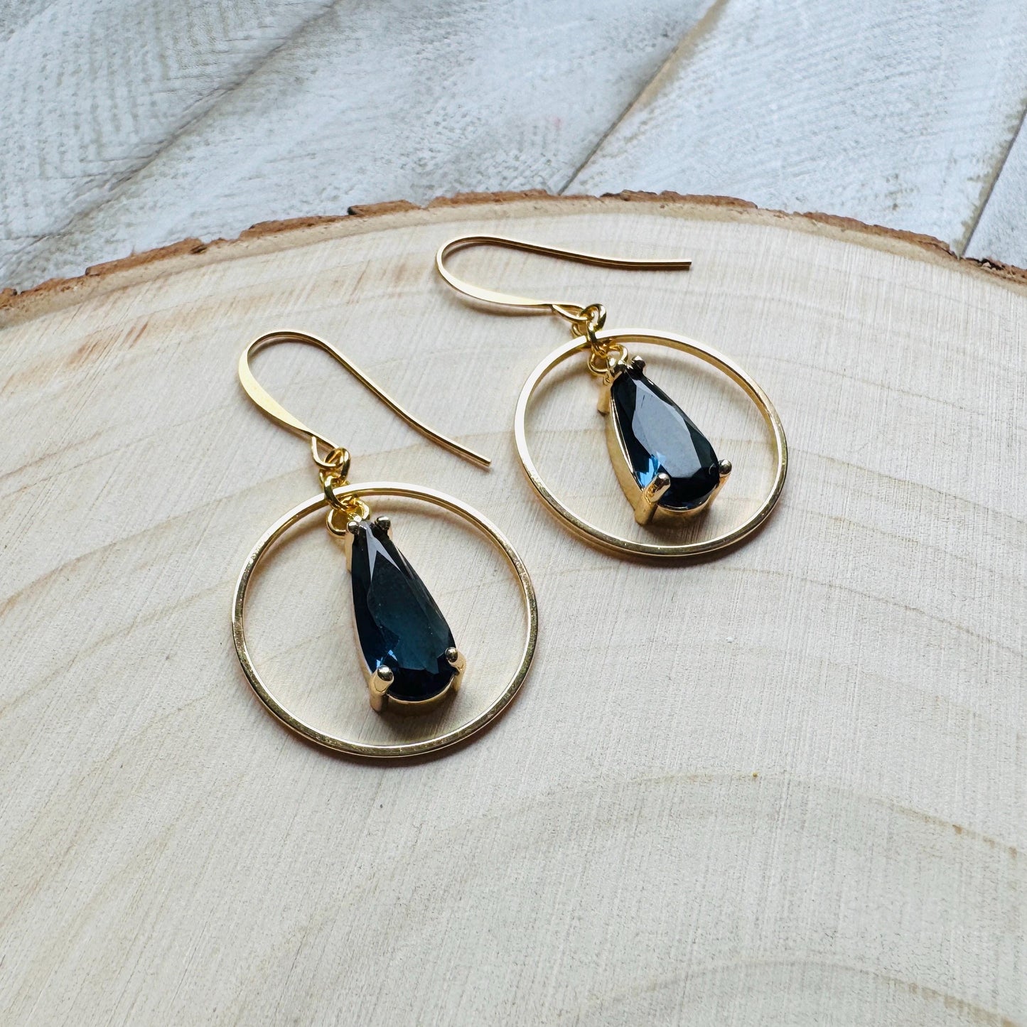 Blue Earrings, Hoop Earrings Gold, Unique Gifts for Women Who Have Everything, Western Earrings, Bridesmaid Jewelry, Friend Gifts for Women
