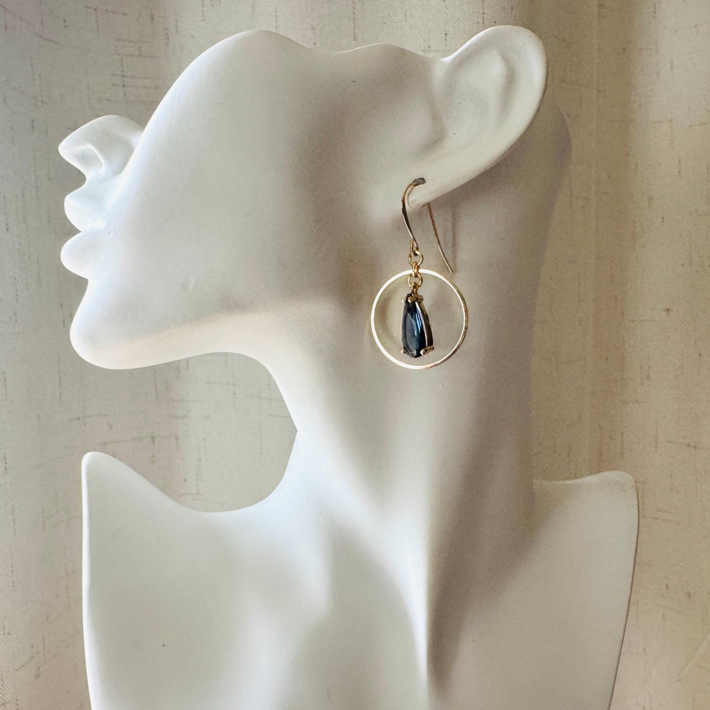 Blue Earrings, Hoop Earrings Gold, Unique Gifts for Women Who Have Everything, Western Earrings, Bridesmaid Jewelry, Friend Gifts for Women