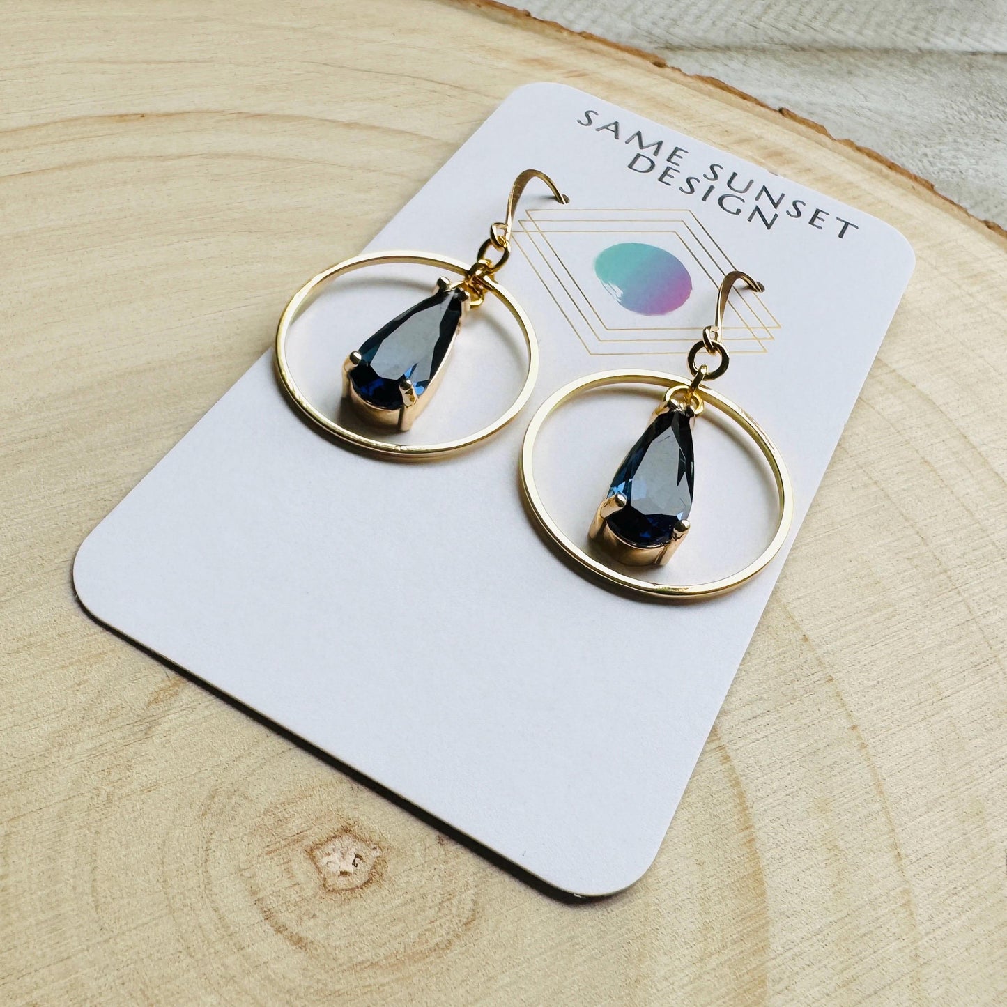Blue Earrings, Hoop Earrings Gold, Unique Gifts for Women Who Have Everything, Western Earrings, Bridesmaid Jewelry, Friend Gifts for Women