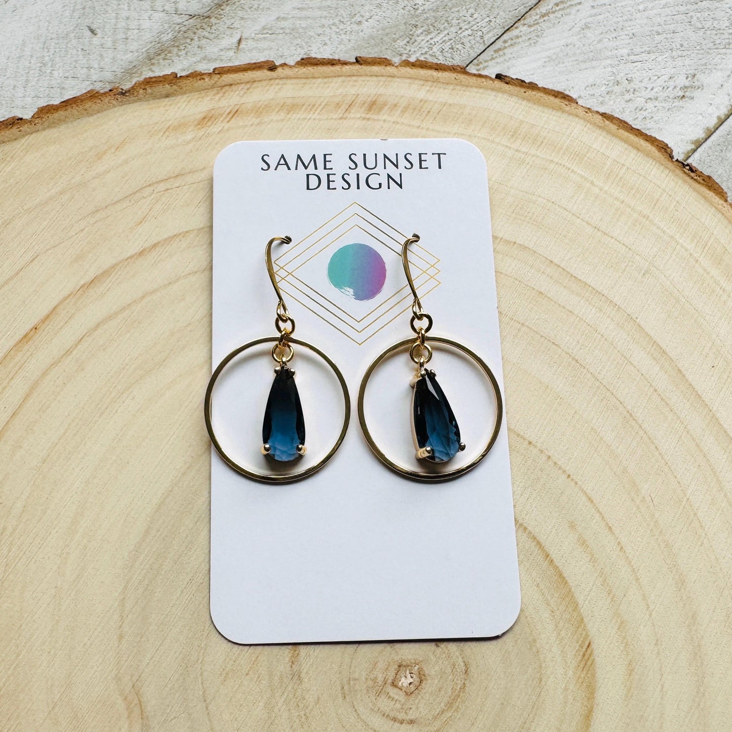 Blue Earrings, Hoop Earrings Gold, Unique Gifts for Women Who Have Everything, Western Earrings, Bridesmaid Jewelry, Friend Gifts for Women