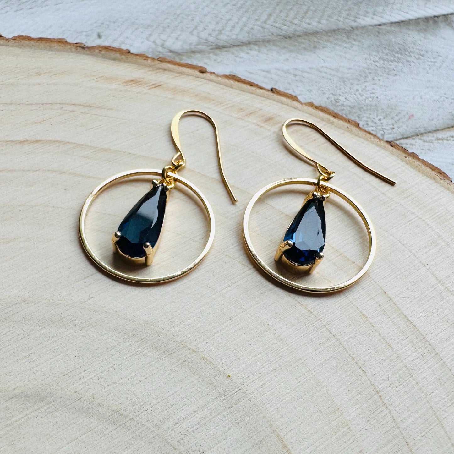 Blue Earrings, Hoop Earrings Gold, Unique Gifts for Women Who Have Everything, Western Earrings, Bridesmaid Jewelry, Friend Gifts for Women