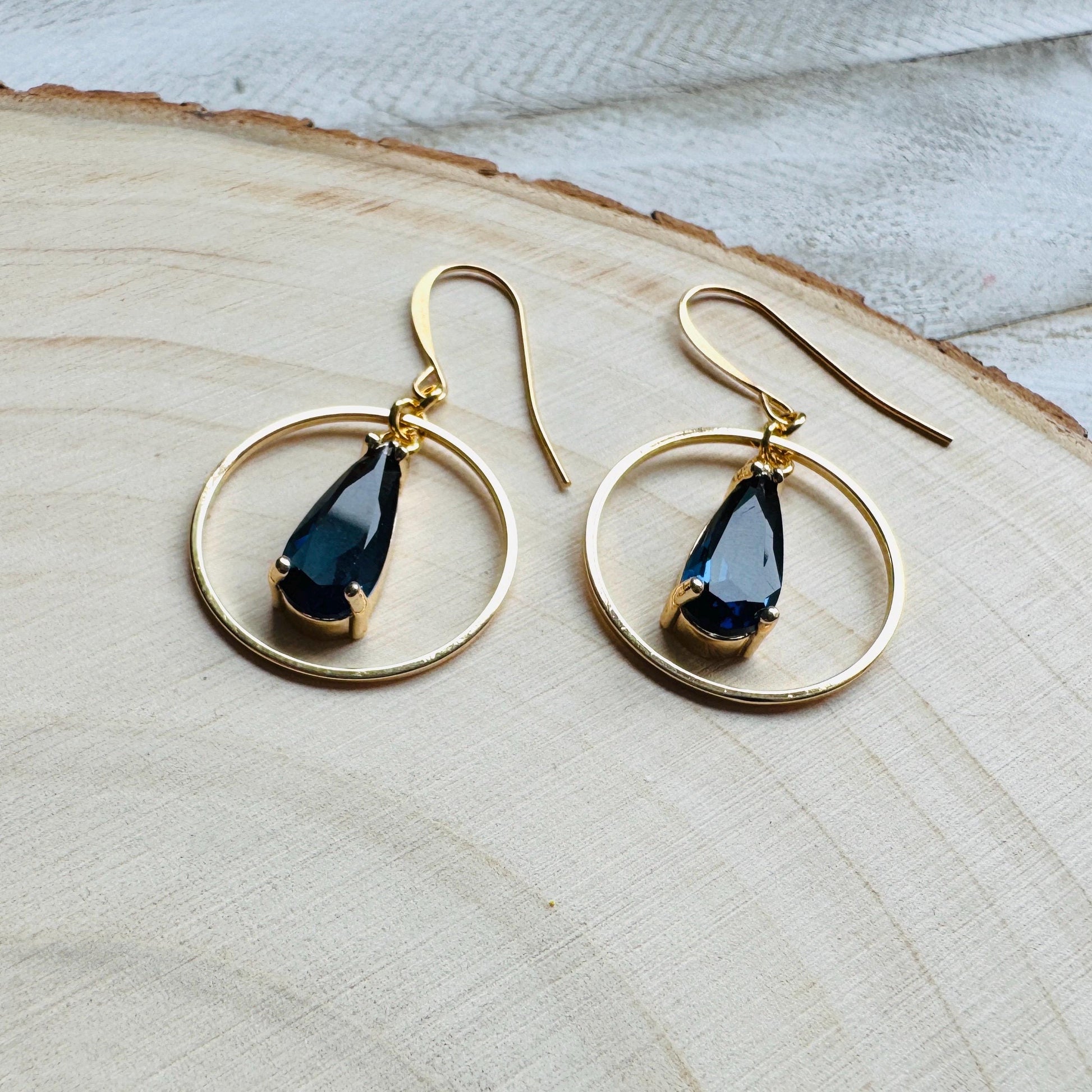 Blue Earrings, Hoop Earrings Gold, Unique Gifts for Women Who Have Everything, Western Earrings, Bridesmaid Jewelry, Friend Gifts for Women