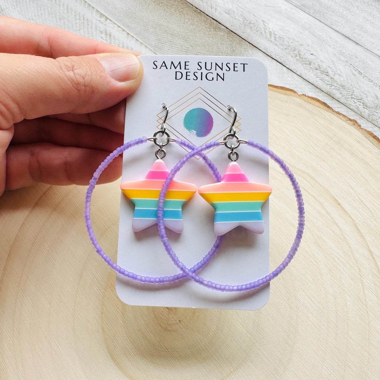 Star Earrings Dangle, Rainbow Earrings, Celestial Jewelry, Festival Jewelry, Sweet 16 Gift Granddaughter, Unique Gifts for Teachers