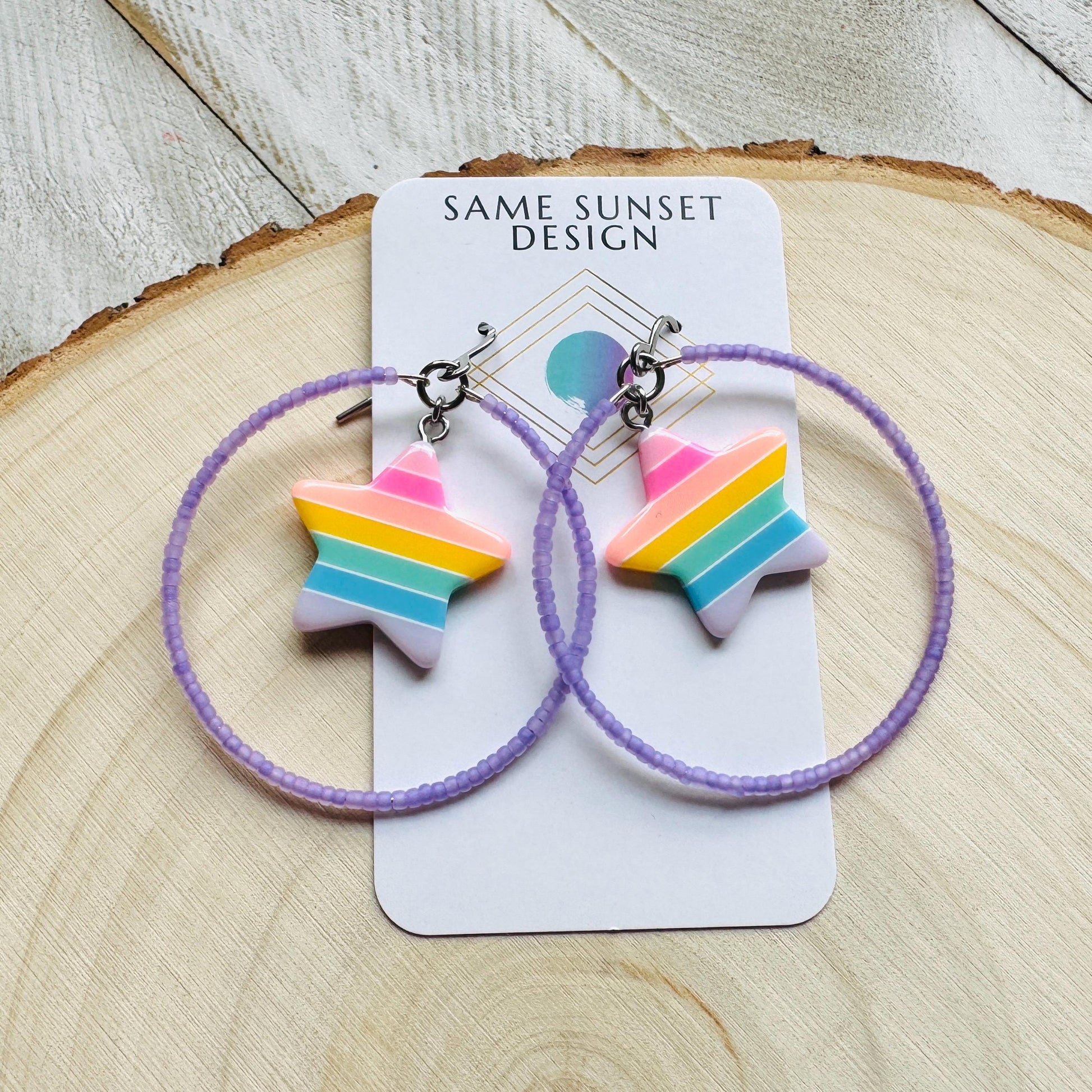 Star Earrings Dangle, Rainbow Earrings, Celestial Jewelry, Festival Jewelry, Sweet 16 Gift Granddaughter, Unique Gifts for Teachers