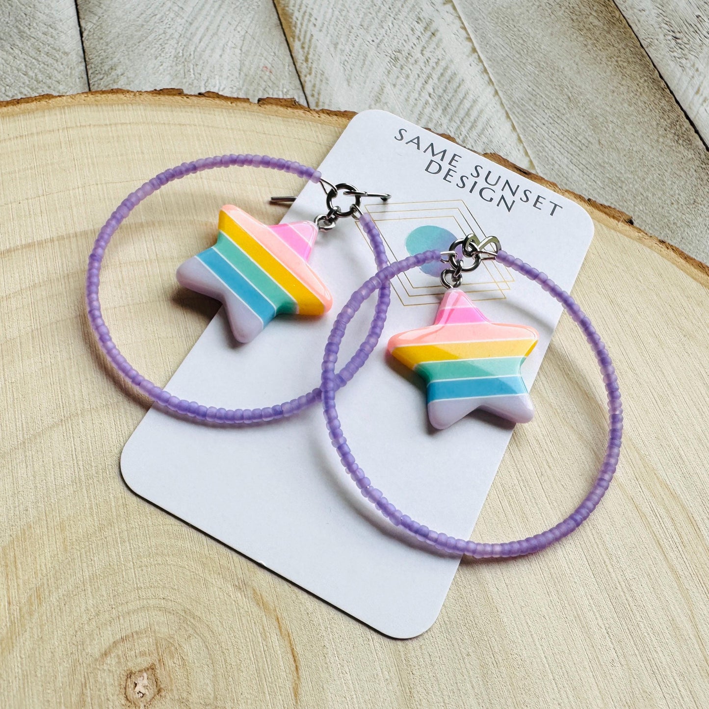 Star Earrings Dangle, Rainbow Earrings, Celestial Jewelry, Festival Jewelry, Sweet 16 Gift Granddaughter, Unique Gifts for Teachers