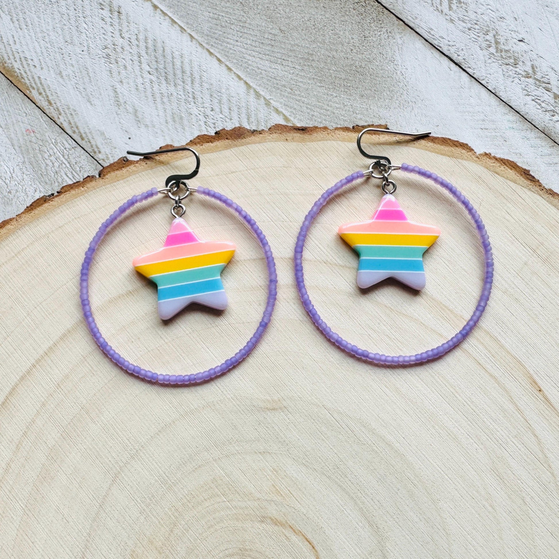Star Earrings Dangle, Rainbow Earrings, Celestial Jewelry, Festival Jewelry, Sweet 16 Gift Granddaughter, Unique Gifts for Teachers