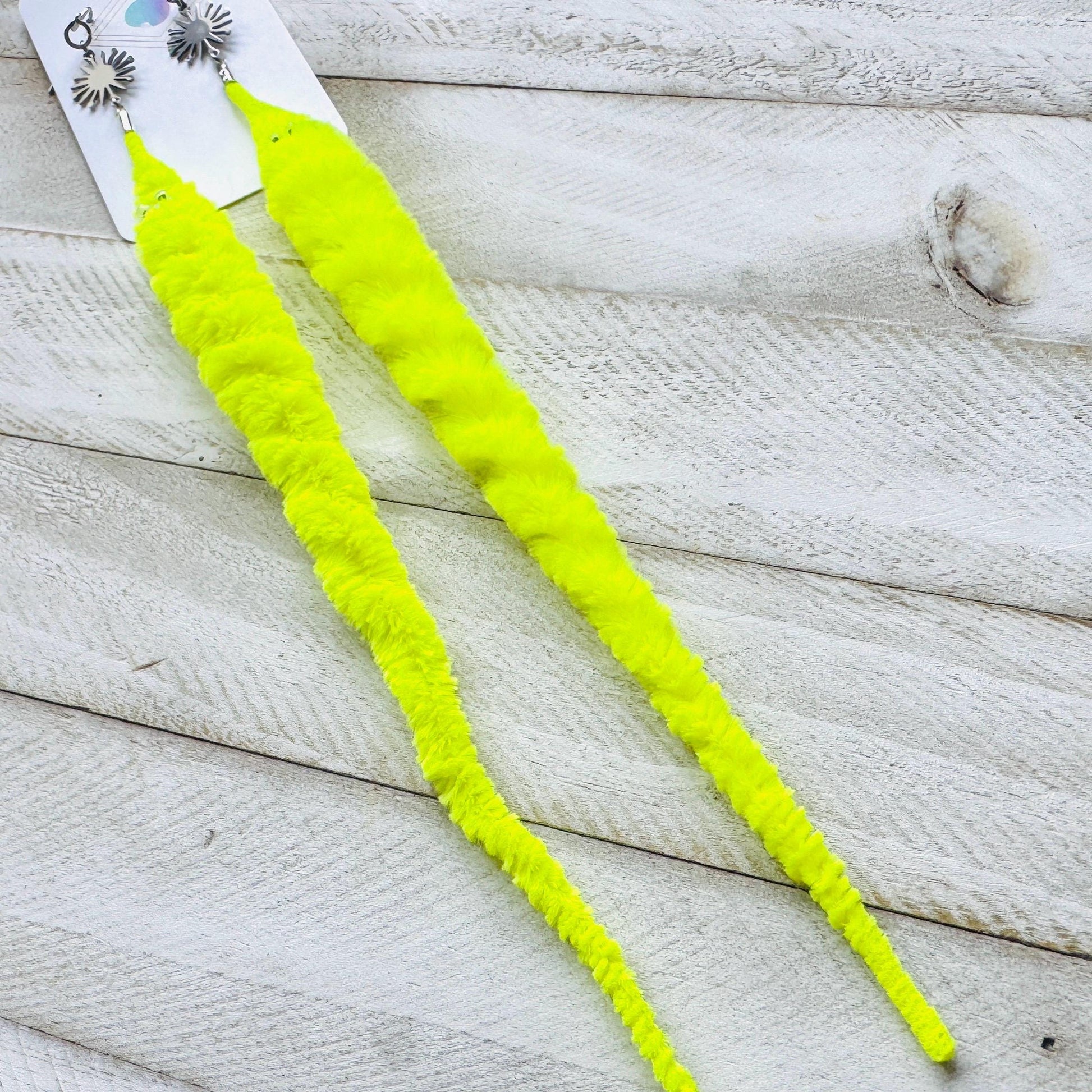 Fuzzy Worm Earrings, Green Worms, Festival Jewelry, Fun Earrings, Sweet 16 Gift Granddaughter, Whimsical Gifts, Friend Gifts for Birthday