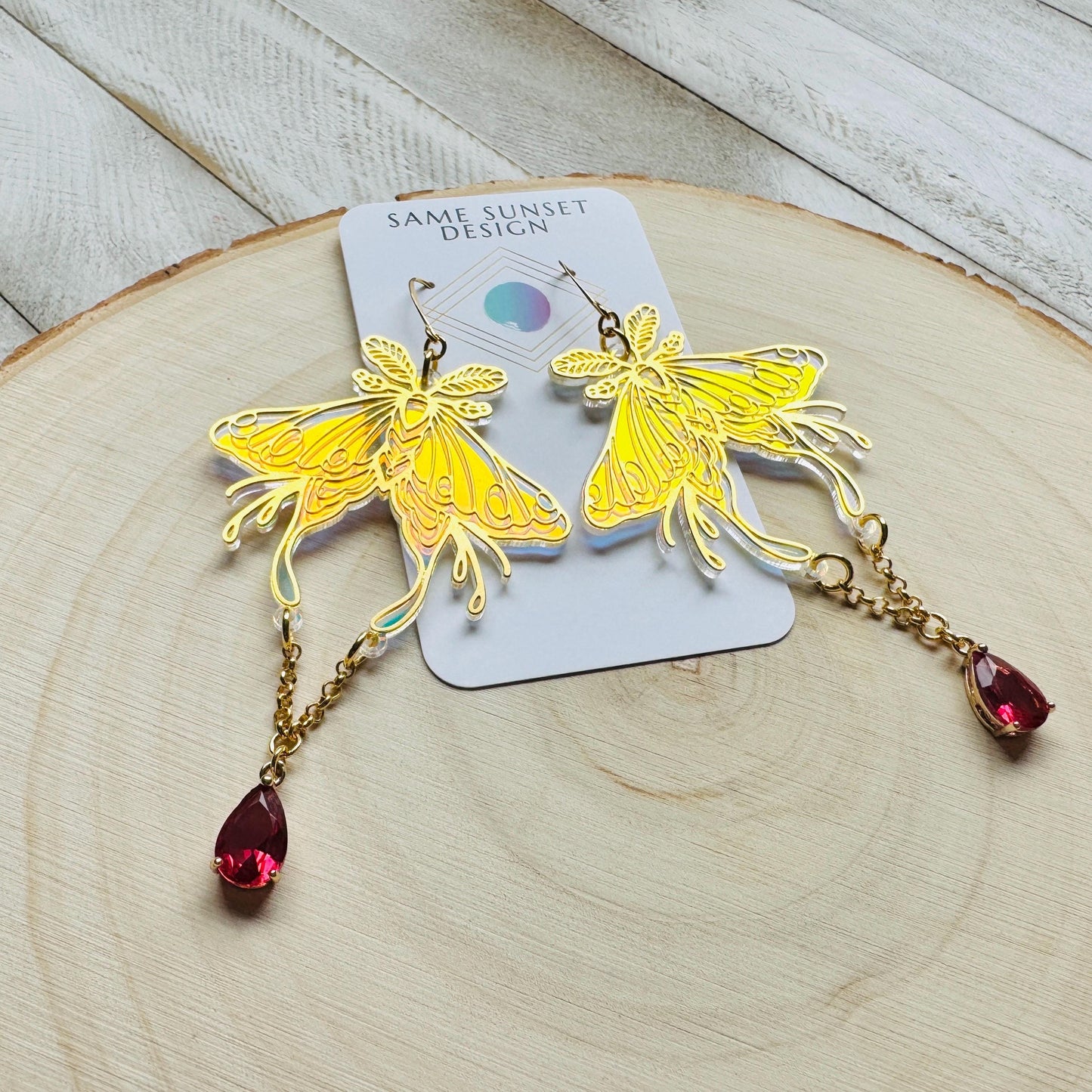 Moth Earrings, Witchy Earrings, Boho Earrings Handmade, Festival Jewelry, Fairycore Jewelry, Birthday Gift for Daughter, Whimsical Gifts