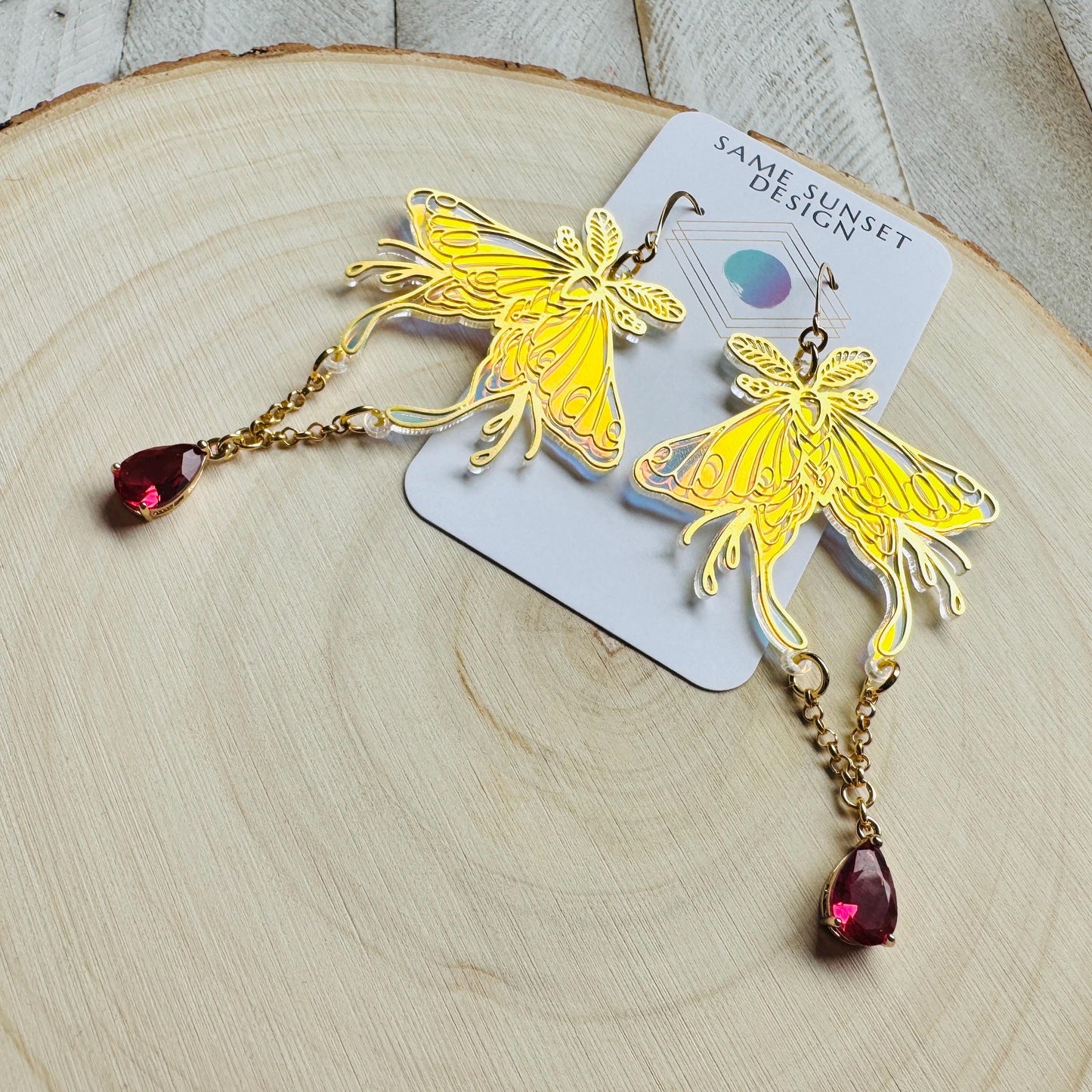 Moth Earrings, Witchy Earrings, Boho Earrings Handmade, Festival Jewelry, Fairycore Jewelry, Birthday Gift for Daughter, Whimsical Gifts