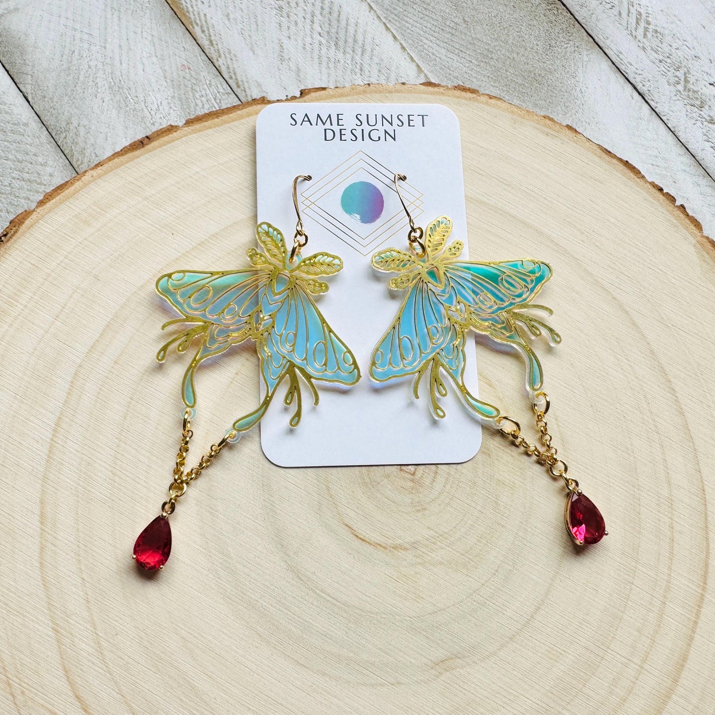 Moth Earrings, Witchy Earrings, Boho Earrings Handmade, Festival Jewelry, Fairycore Jewelry, Birthday Gift for Daughter, Whimsical Gifts