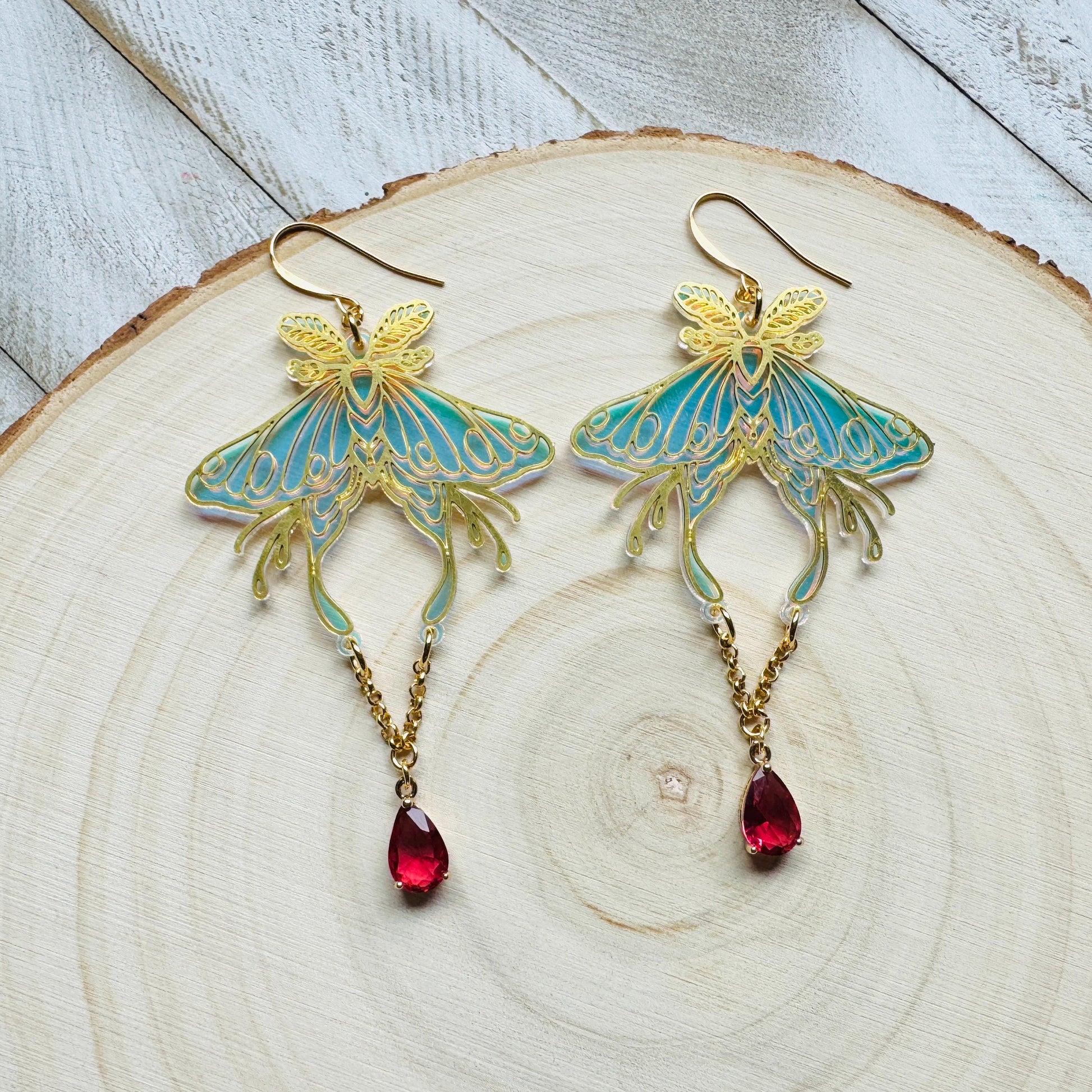 Moth Earrings, Witchy Earrings, Boho Earrings Handmade, Festival Jewelry, Fairycore Jewelry, Birthday Gift for Daughter, Whimsical Gifts