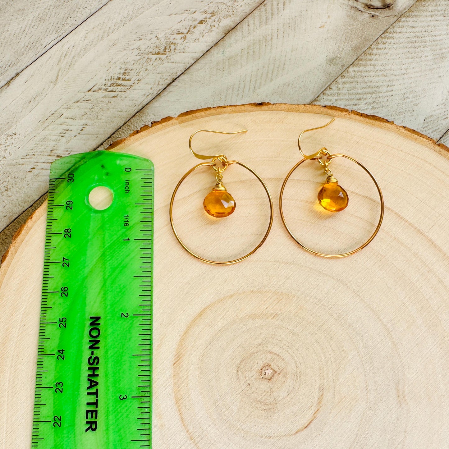 Citrine Earrings Dangle, Hoop Earrings, Western Earrings, Boho Earrings Handmade, Unique Gifts for Teachers, Anniversary Gift for Girlfriend