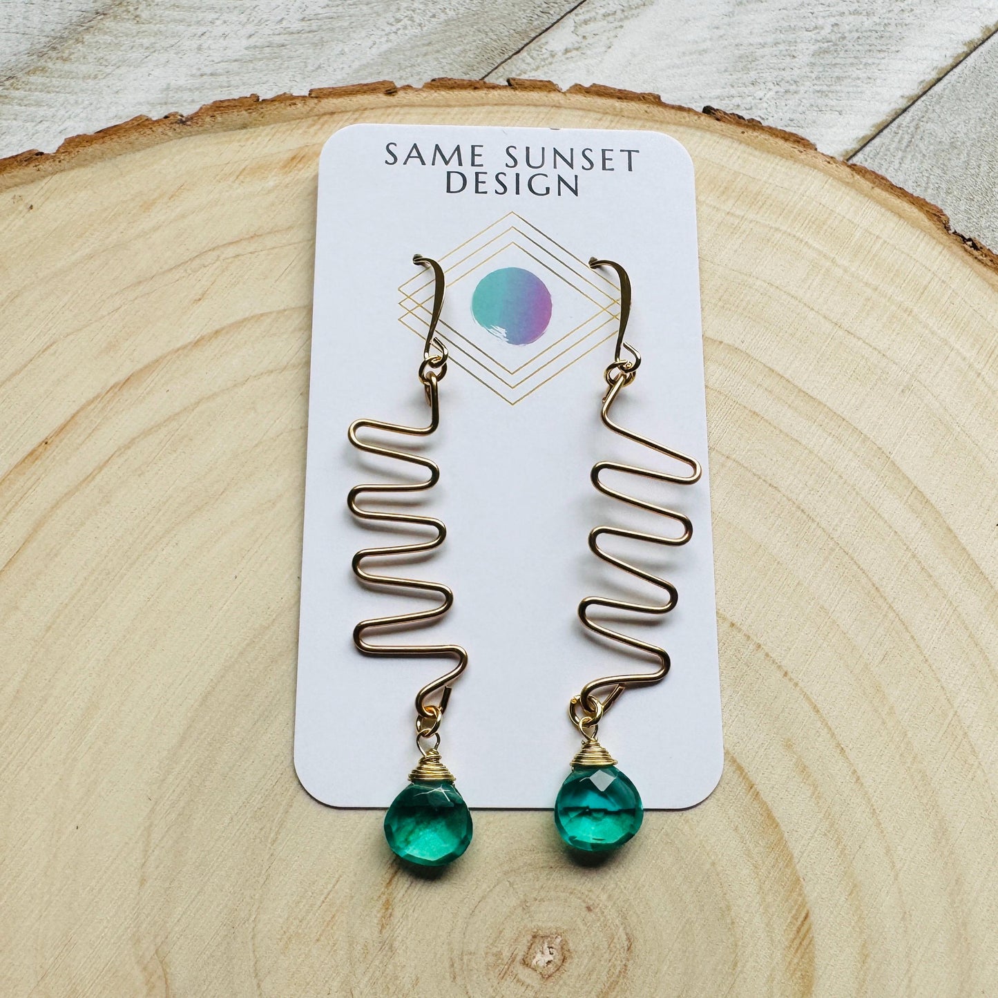 Apatite Earrings, Green Earrings, Western Earrings Gold, Wedding Jewelry, Sweet 16 Gift Granddaughter, Anniversary Gift for Girlfriend