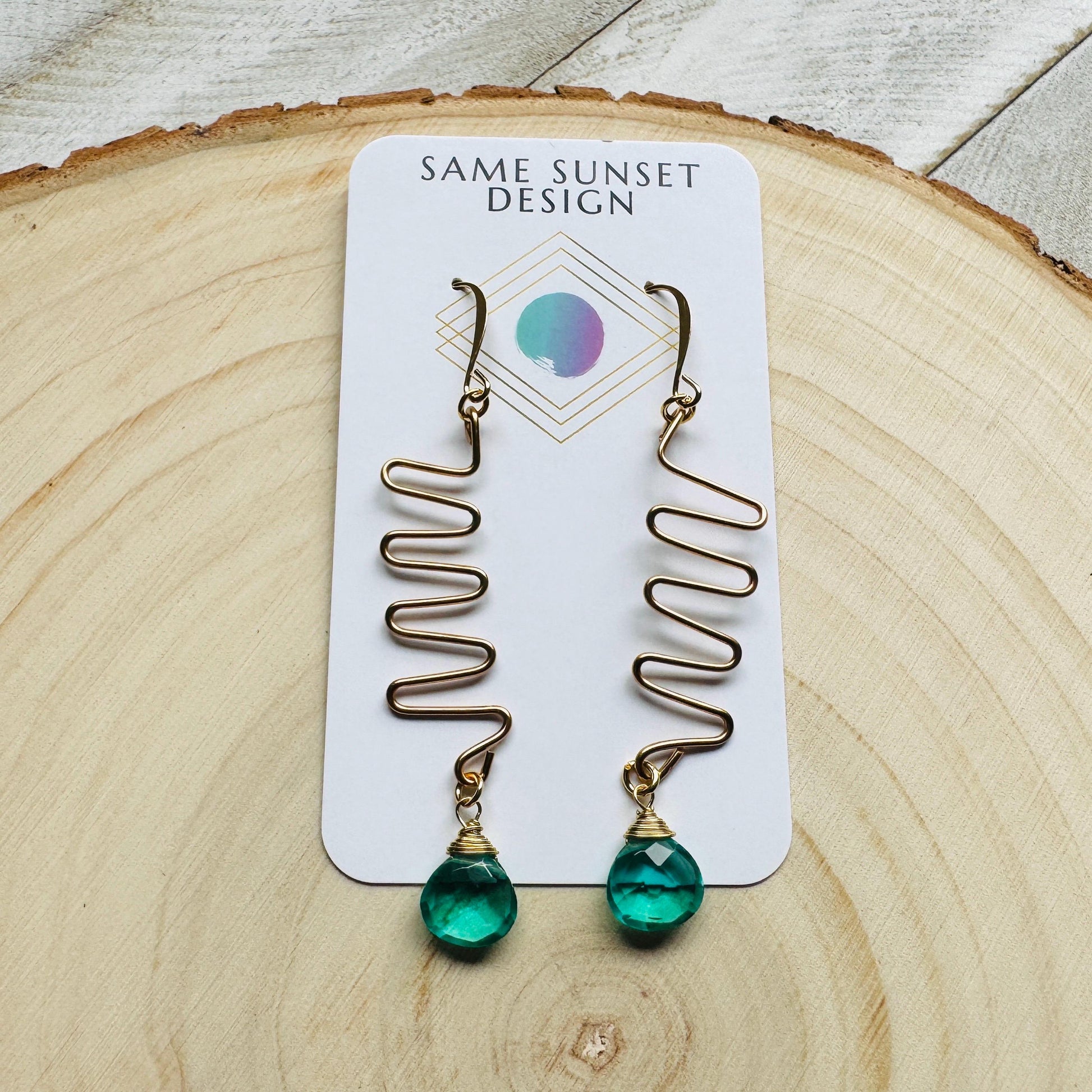 Apatite Earrings, Green Earrings, Western Earrings Gold, Wedding Jewelry, Sweet 16 Gift Granddaughter, Anniversary Gift for Girlfriend