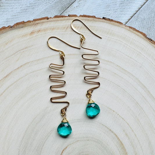 Apatite Earrings, Green Earrings, Western Earrings Gold, Wedding Jewelry, Sweet 16 Gift Granddaughter, Anniversary Gift for Girlfriend