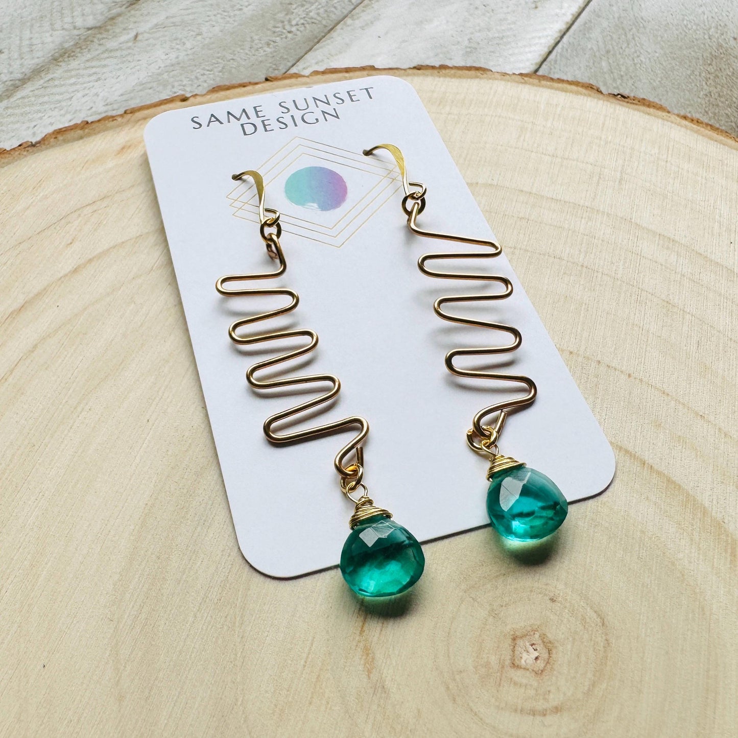 Apatite Earrings, Green Earrings, Western Earrings Gold, Wedding Jewelry, Sweet 16 Gift Granddaughter, Anniversary Gift for Girlfriend