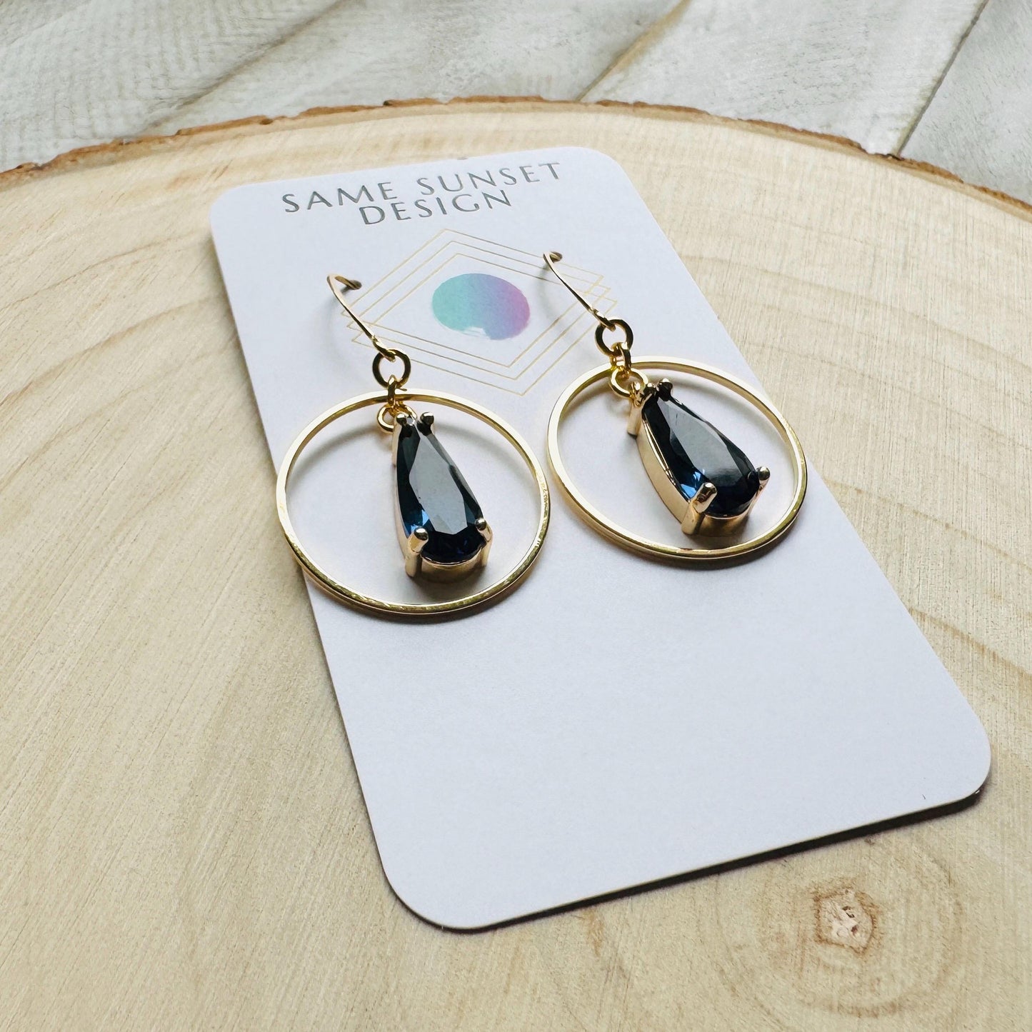 Blue Earrings, Hoop Earrings Gold, Unique Gifts for Women Who Have Everything, Western Earrings, Bridesmaid Jewelry, Friend Gifts for Women