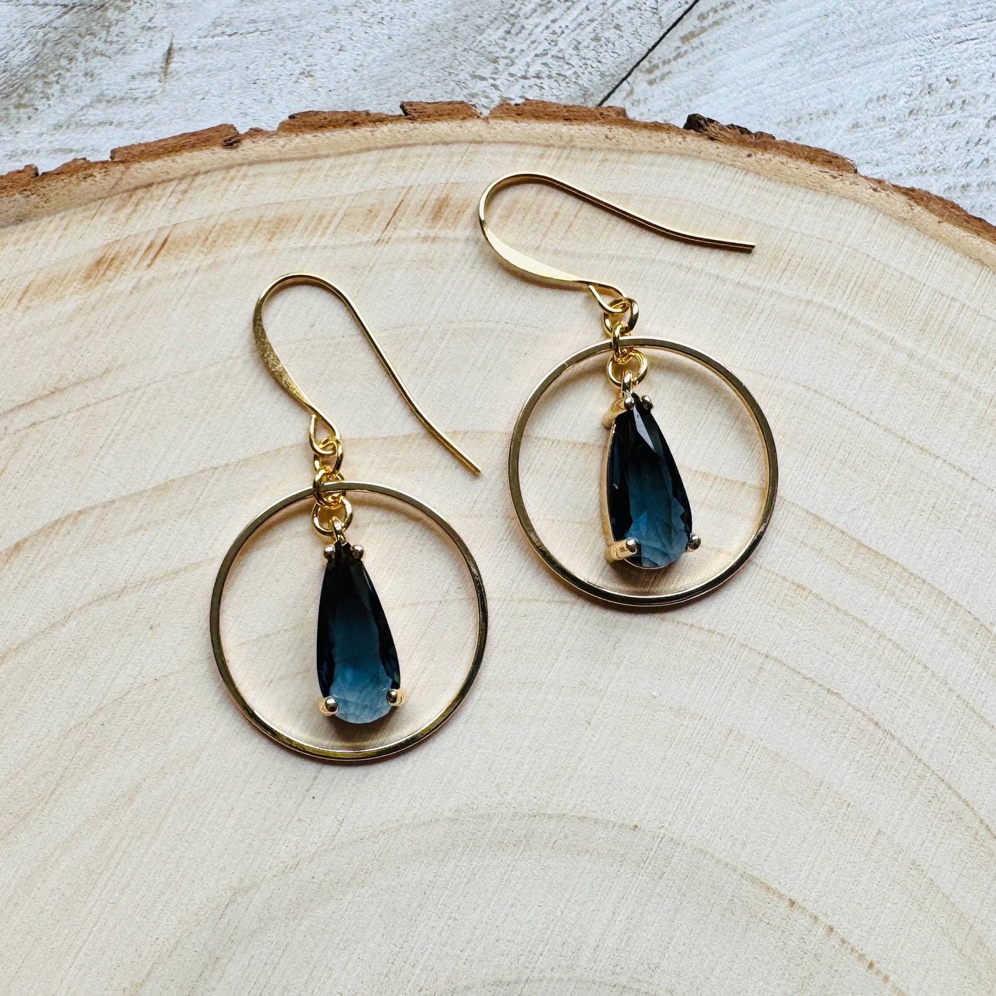 Blue Earrings, Hoop Earrings Gold, Unique Gifts for Women Who Have Everything, Western Earrings, Bridesmaid Jewelry, Friend Gifts for Women