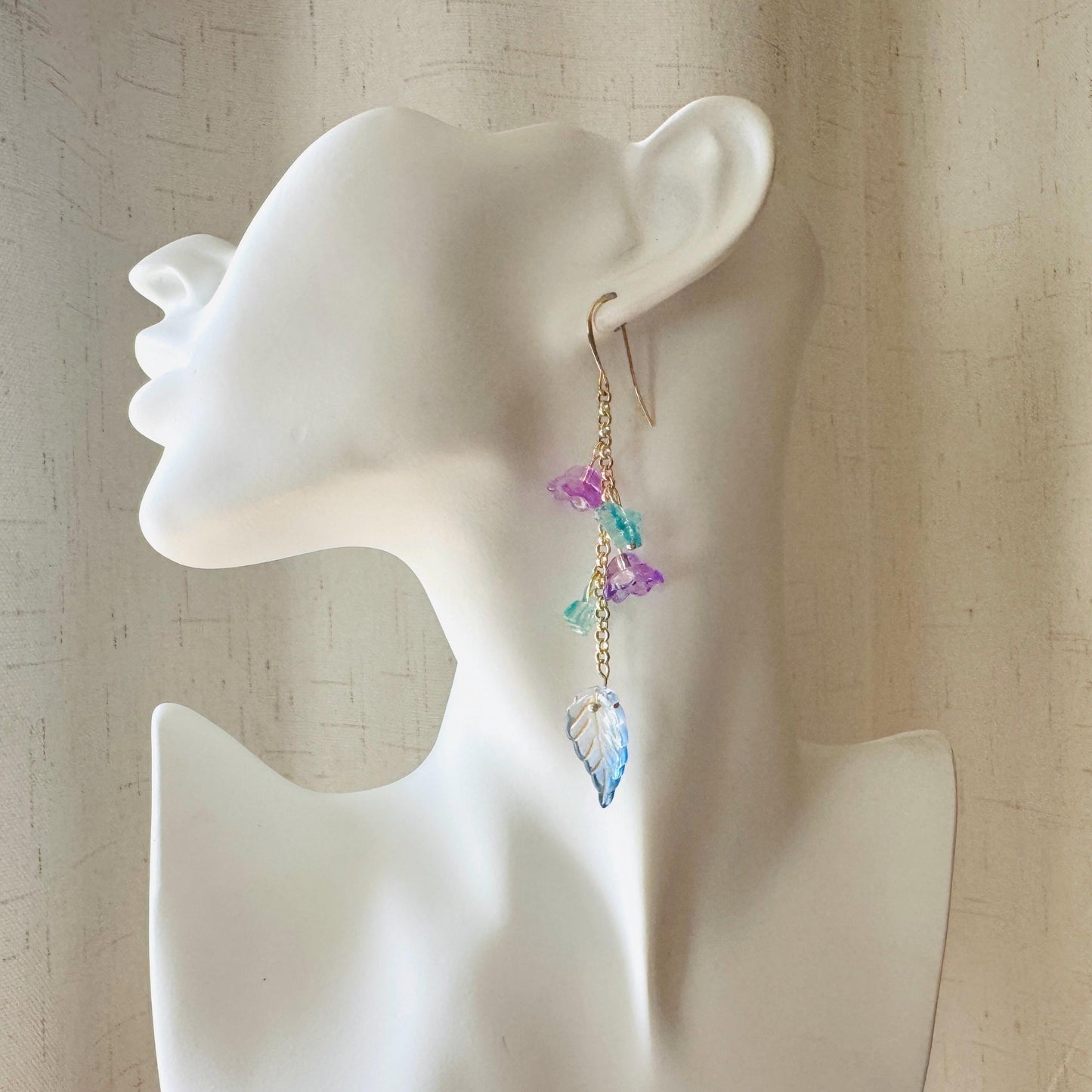 Flower Earrings, Butterfly Earrings, Fairycore Jewelry Gold, Cottagecore Jewelry, Wedding Jewelry, Birthday Present For Her, Plant Mom Gift