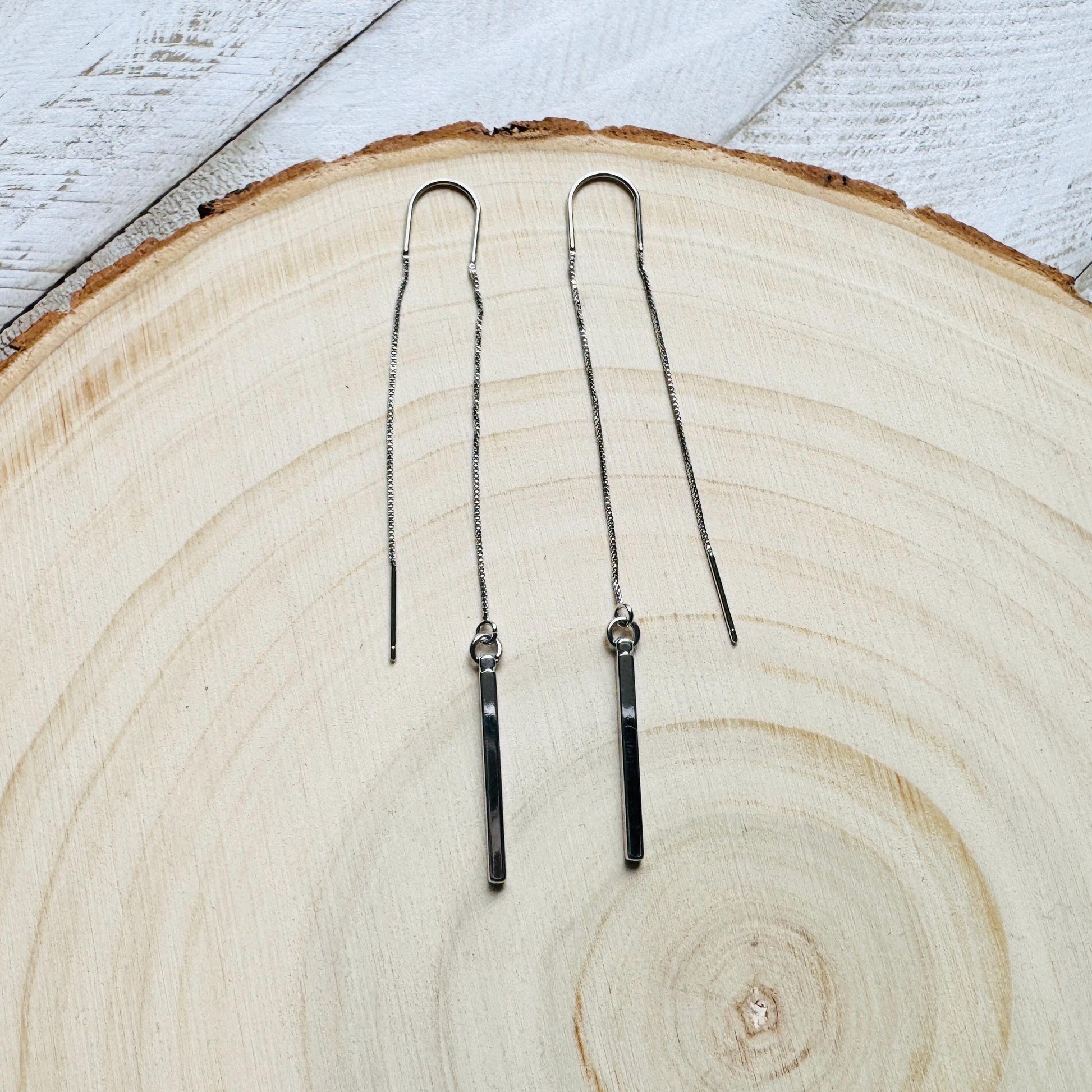 Silver Bar Earrings, Threader Earrings, Silver Earrings, Trendy Jewelry, Bridal Jewelry, Birthday Gift for Daughter, Friend Gifts for Women