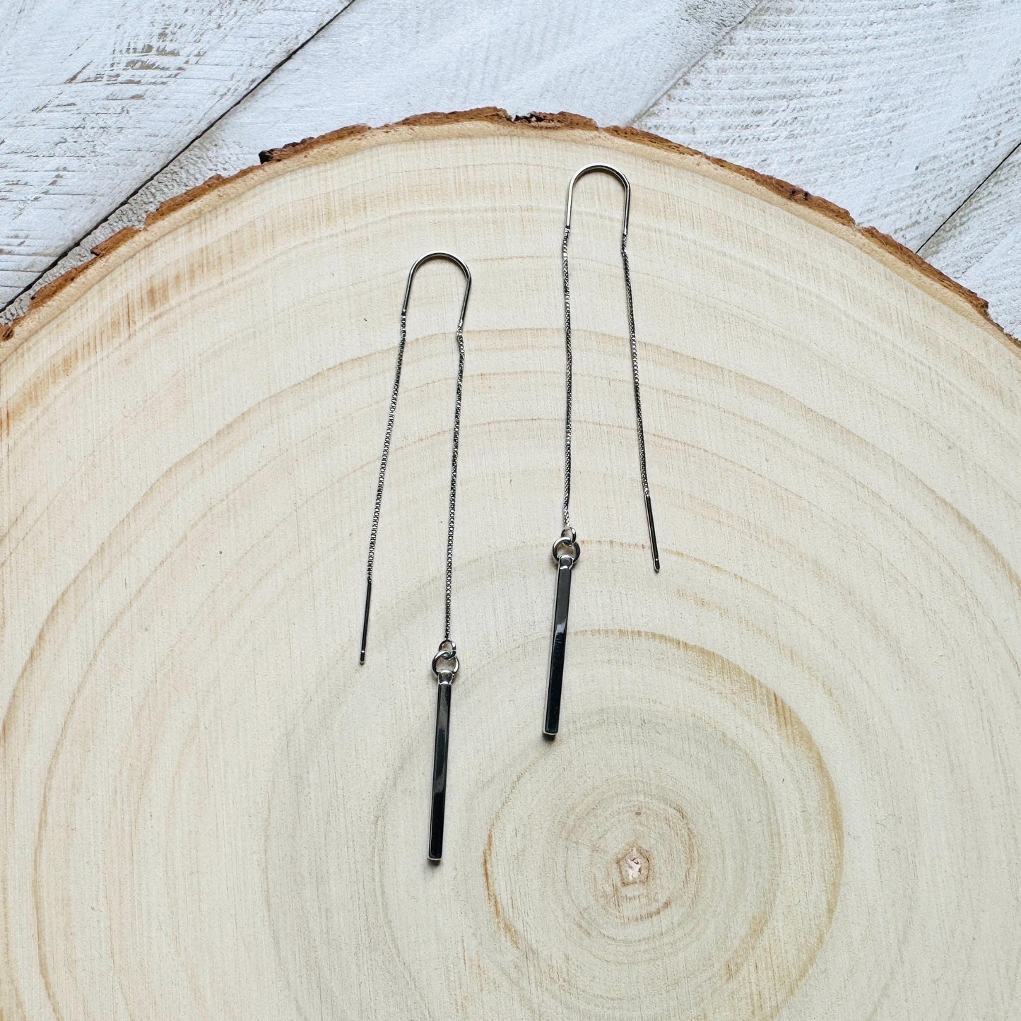Silver Bar Earrings, Threader Earrings, Silver Earrings, Trendy Jewelry, Bridal Jewelry, Birthday Gift for Daughter, Friend Gifts for Women