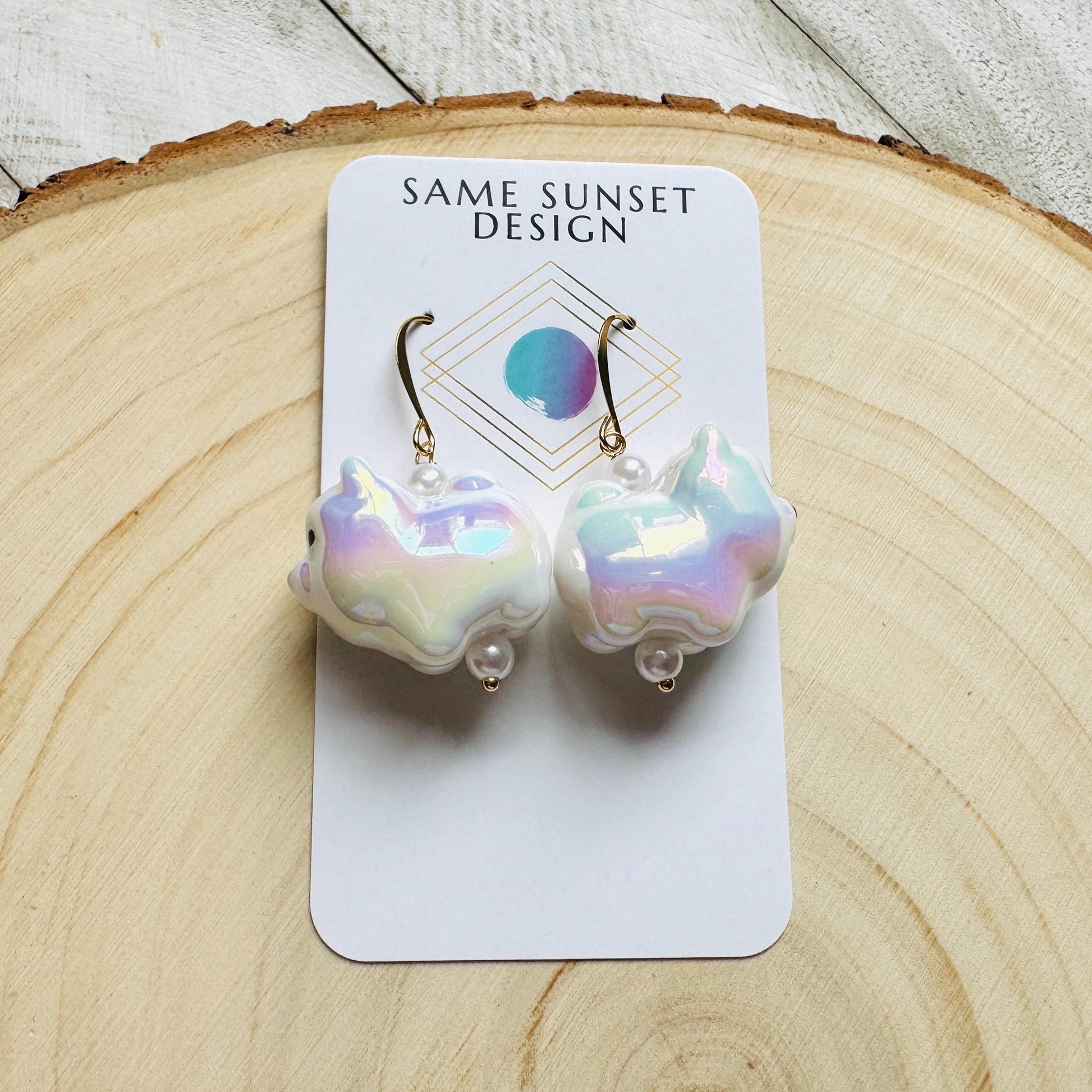 Dog Earrings Dangle, Kawaii, Fun Earrings, Tween Jewelry, Teacher Gift, Coquette Jewelry, Birthday Present for Her, Dog Lover Gifts