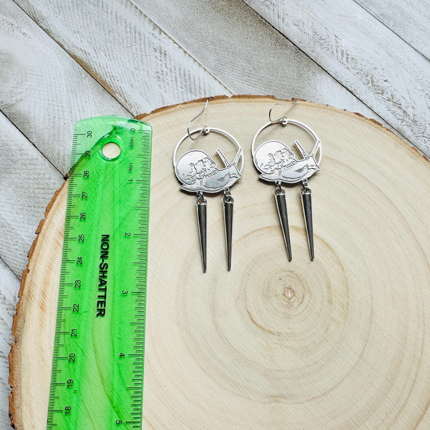 Skull Earrings, Snail Earrings, Spike Earrings, Industrial Earrings, Fun Earrings, Gothic Earrings for Women, Unique Halloween Gifts