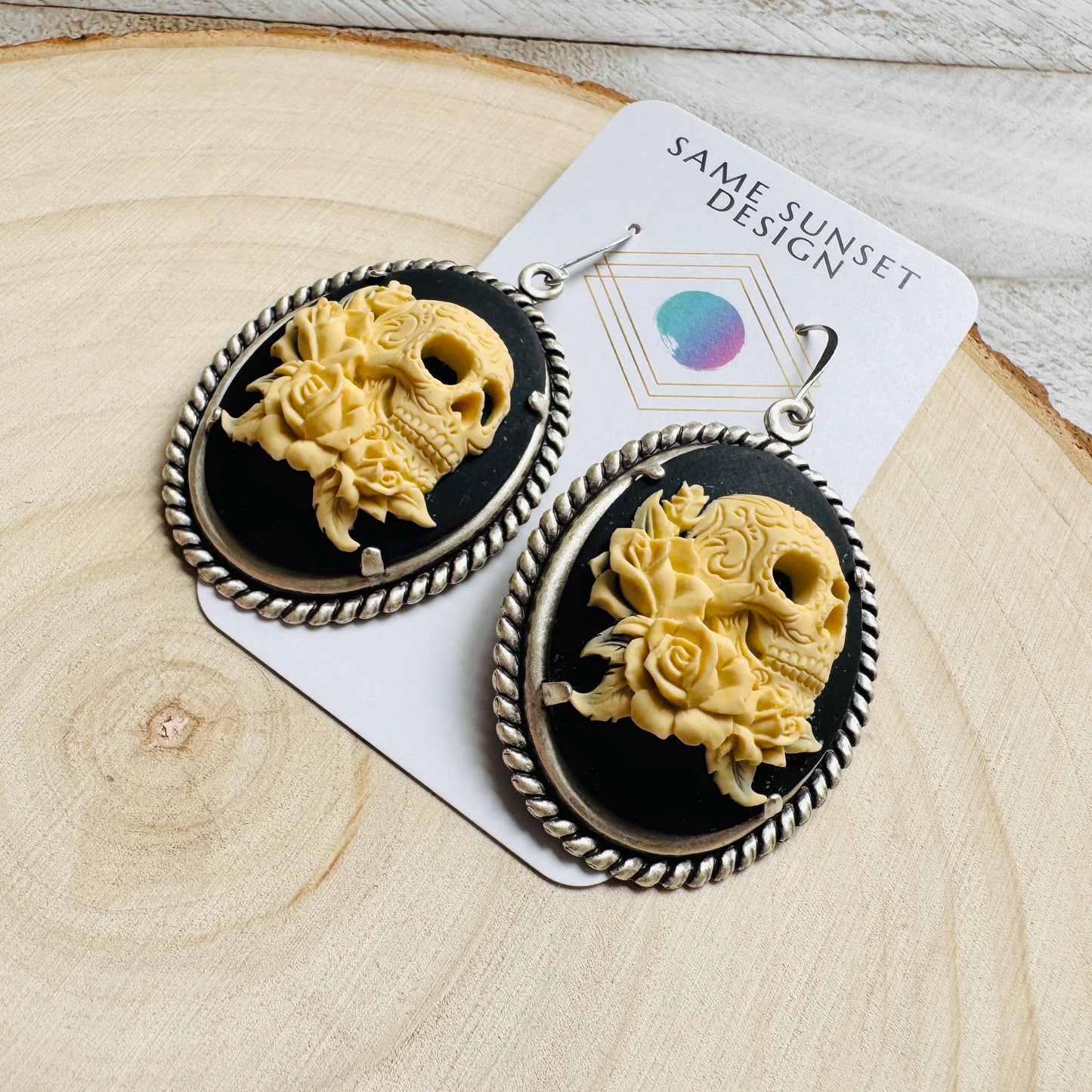 Skull Earrings, Cameo Earrings Silver, Witchy Earrings, Whimsigoth Earrings, Gothic Earrings Men, Halloween Gift For Women, Birthday Present