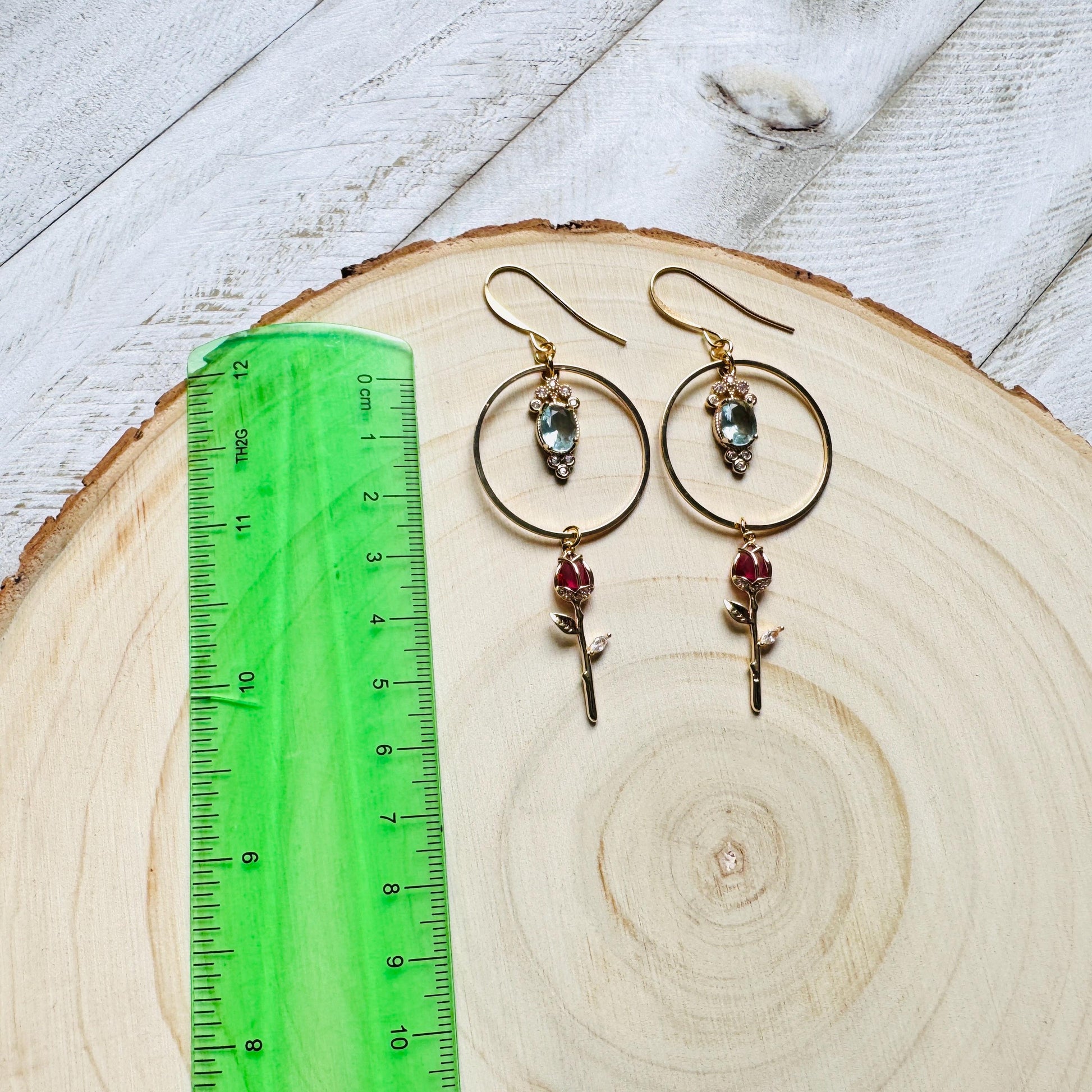 Rose Earrings, Flower Earrings, Witchy Gifts for Women Aesthetic, Coquette Jewelry, Gold Hoop Earrings For Women, Love Gifts for Daughter
