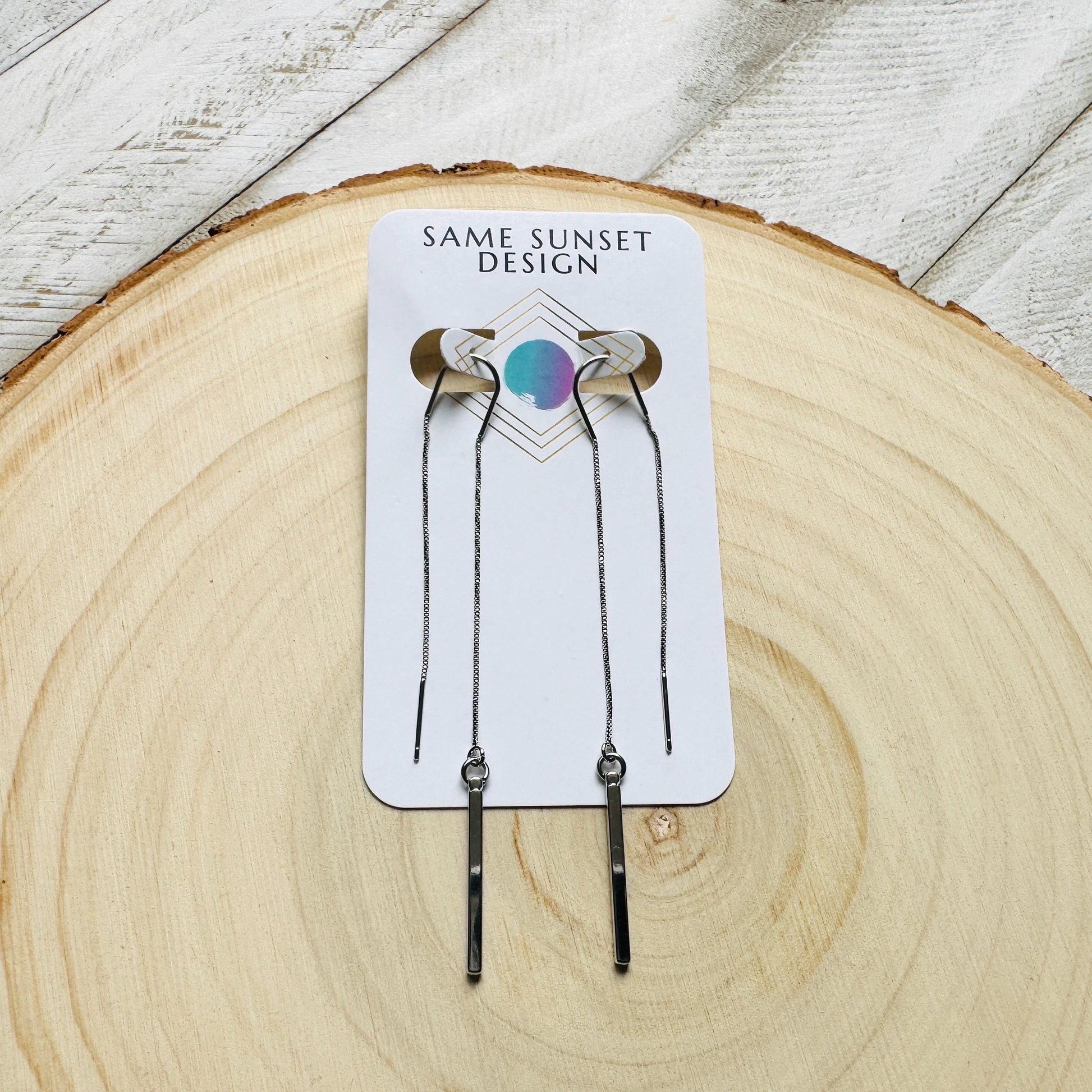 Silver Bar Earrings, Threader Earrings, Silver Earrings, Trendy Jewelry, Bridal Jewelry, Birthday Gift for Daughter, Friend Gifts for Women