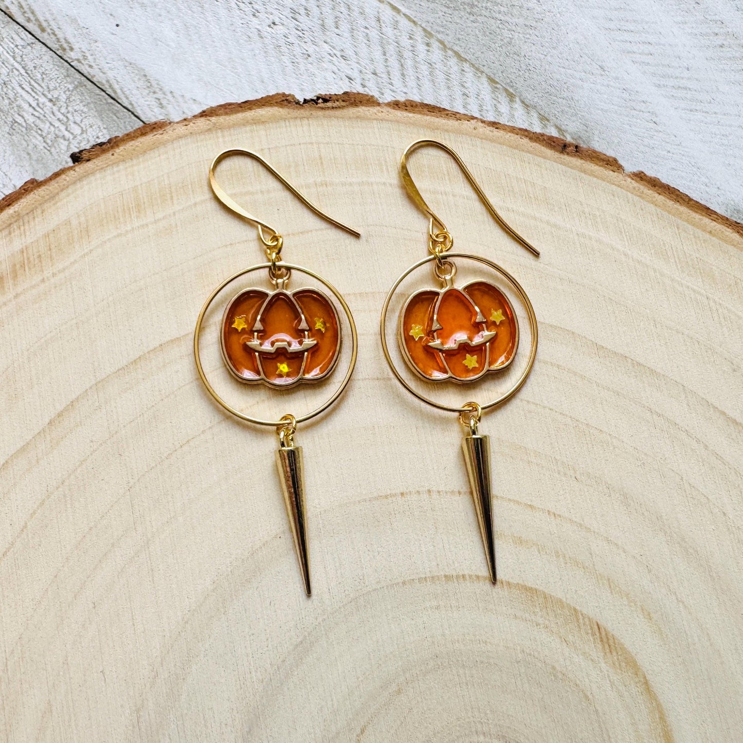 Jack O Lantern Earrings, Pumpkin Earrings, Autumn Earrings Dangle, Fun Earrings, Tween Jewelry, Halloween Gift for Women, Teacher Gift