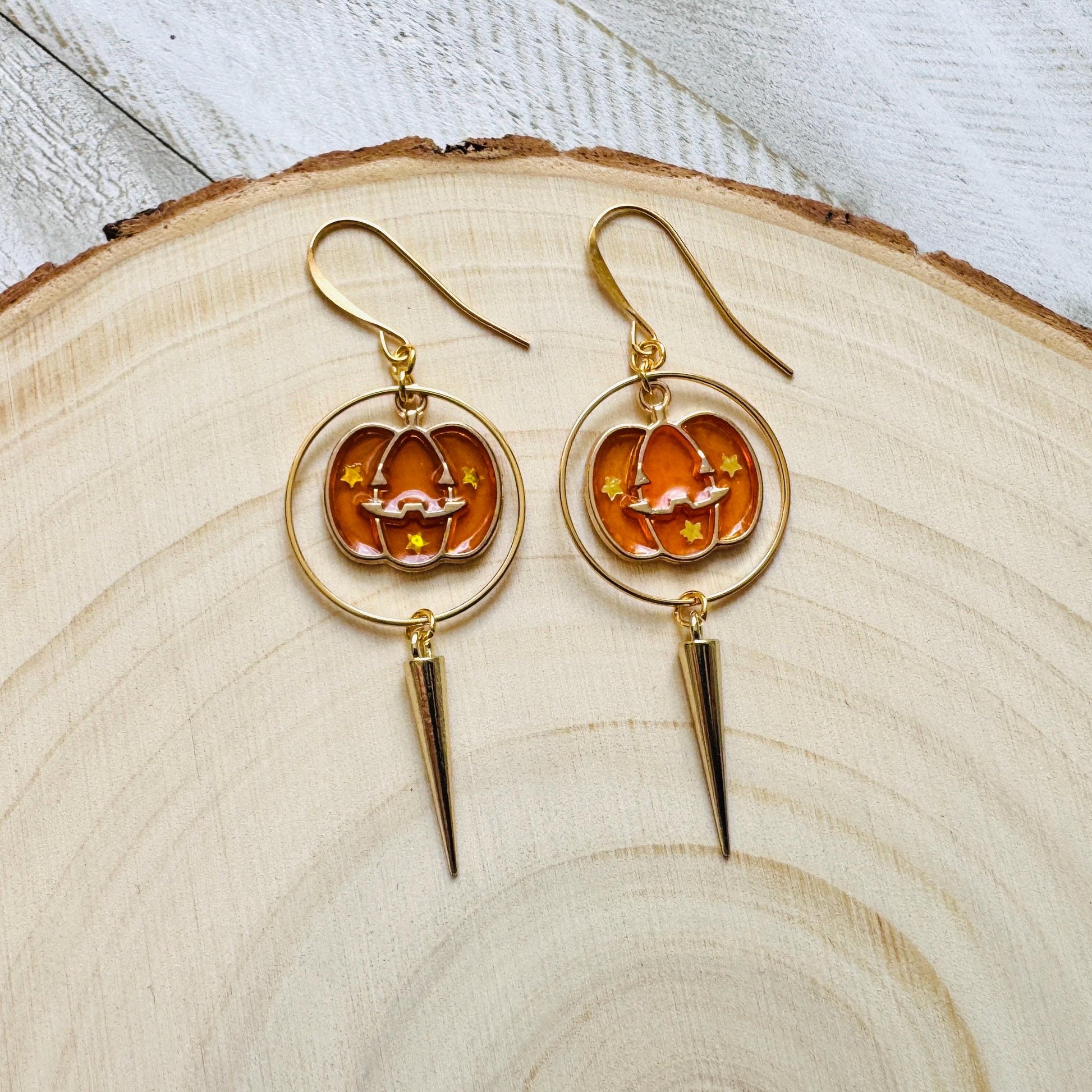 Jack O Lantern Earrings, Pumpkin Earrings, Autumn Earrings Dangle, Fun Earrings, Tween Jewelry, Halloween Gift for Women, Teacher Gift